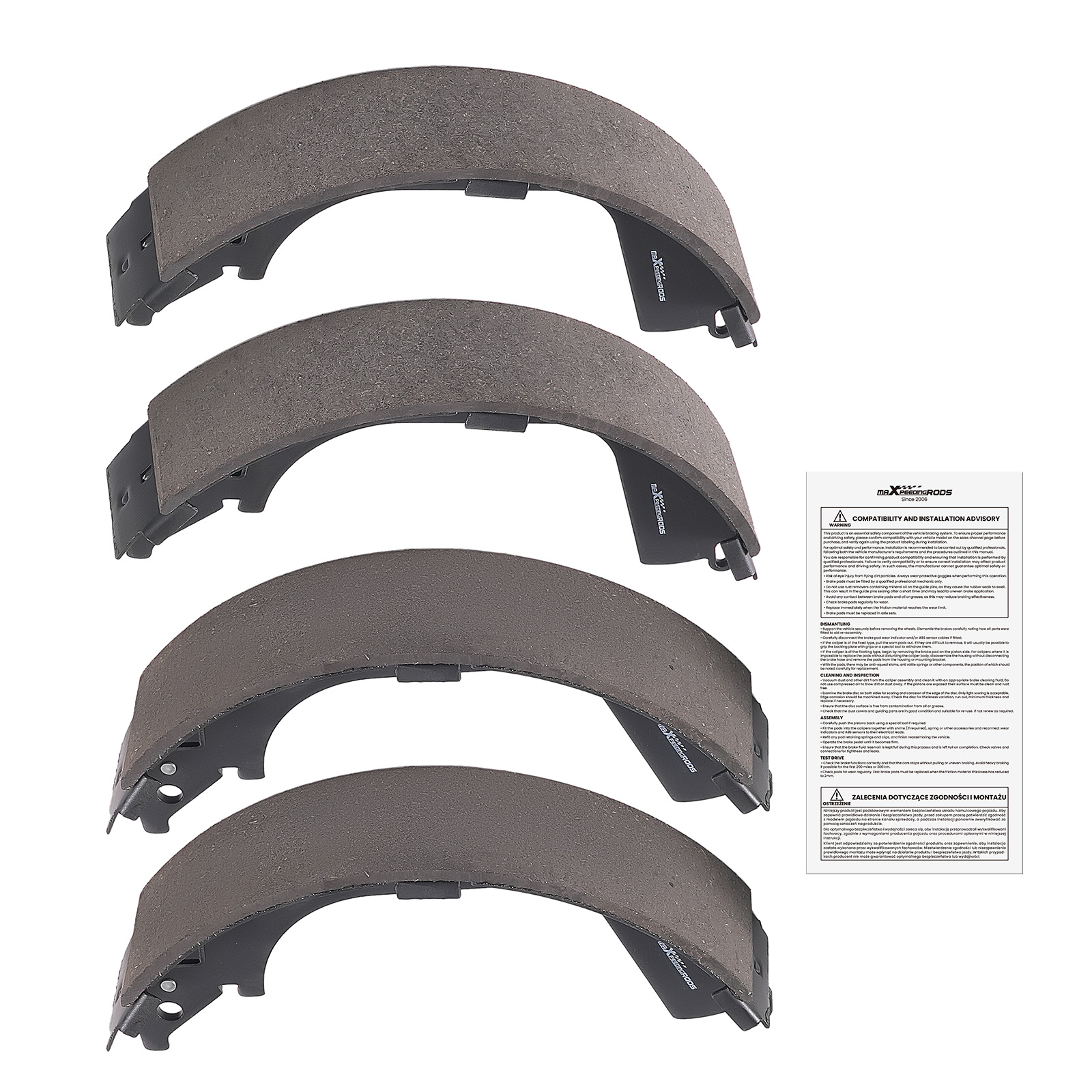 4pcs Rear Brake Shoes Set for GMC Sierra 1500 2008-2013 Direct Replacement