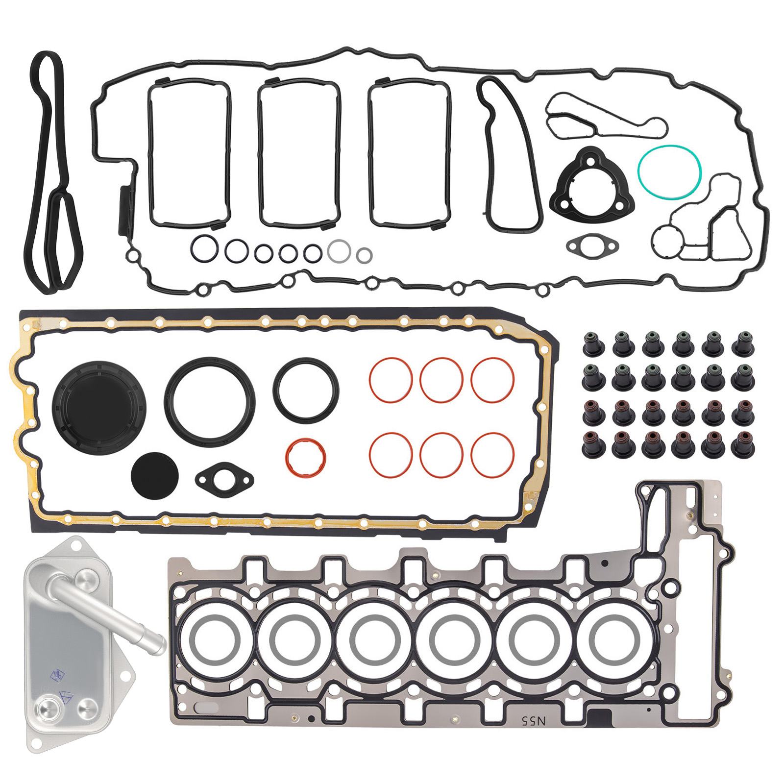 Multi-Layer Steel Gasket Set w/ Oil Cooler for BMW F10 535i N55 2010-2016