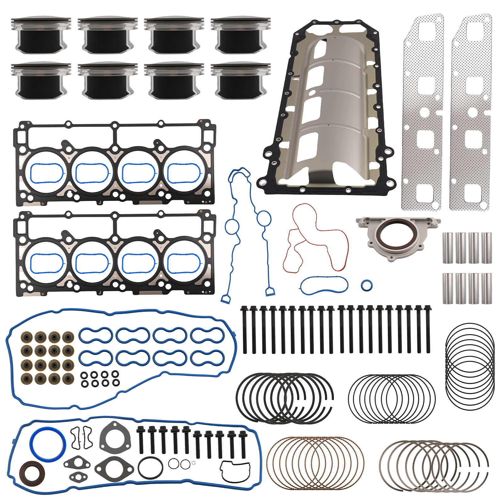 Pistons w/ Rings Kit For 05-06 Chrysler Dodge Jeep 5.7 HEMI 5086010AB 5086011AB