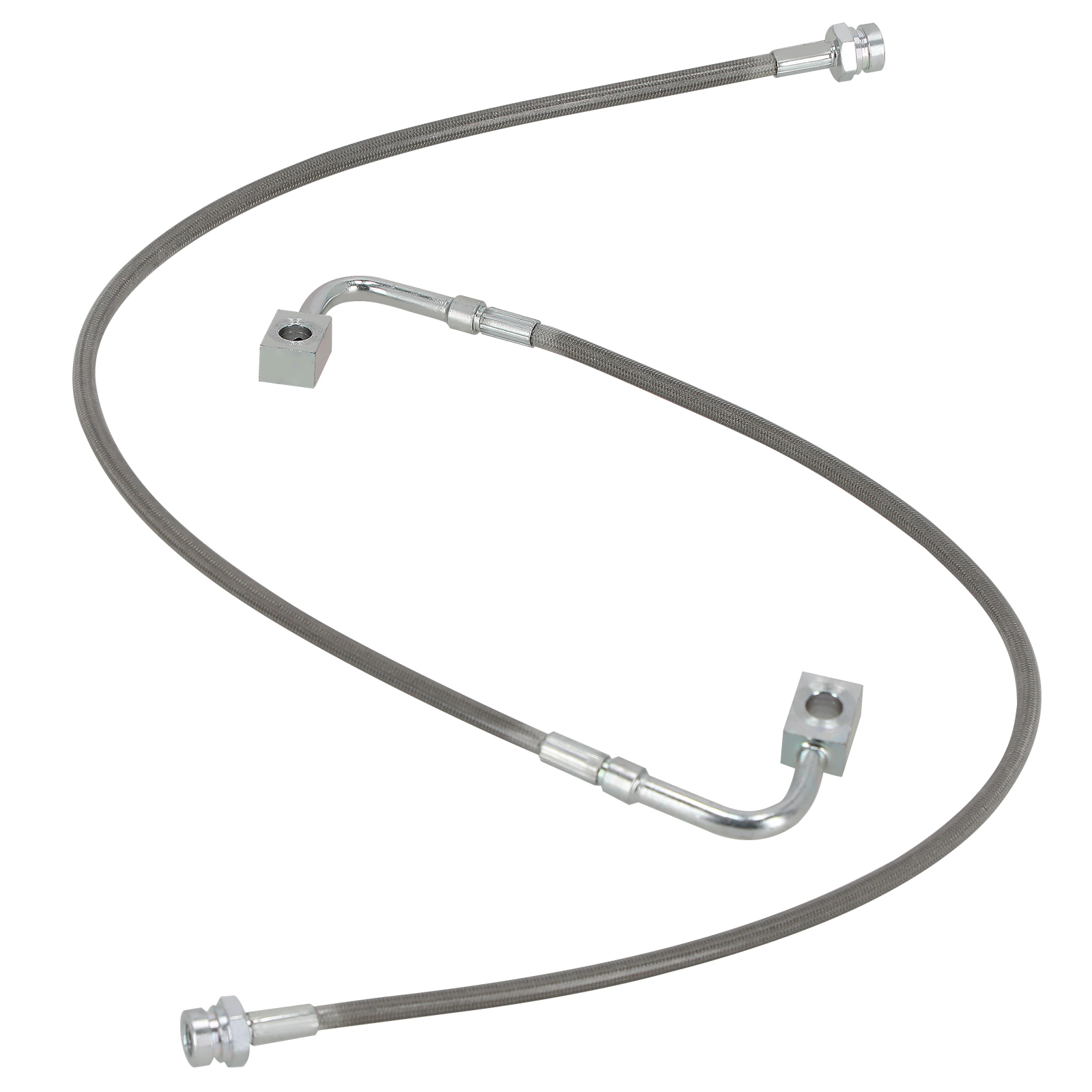 4 PCS Front Rear Brake Lines For Jeep Wrangler JK 2-Door / Unlimited 2007-2018