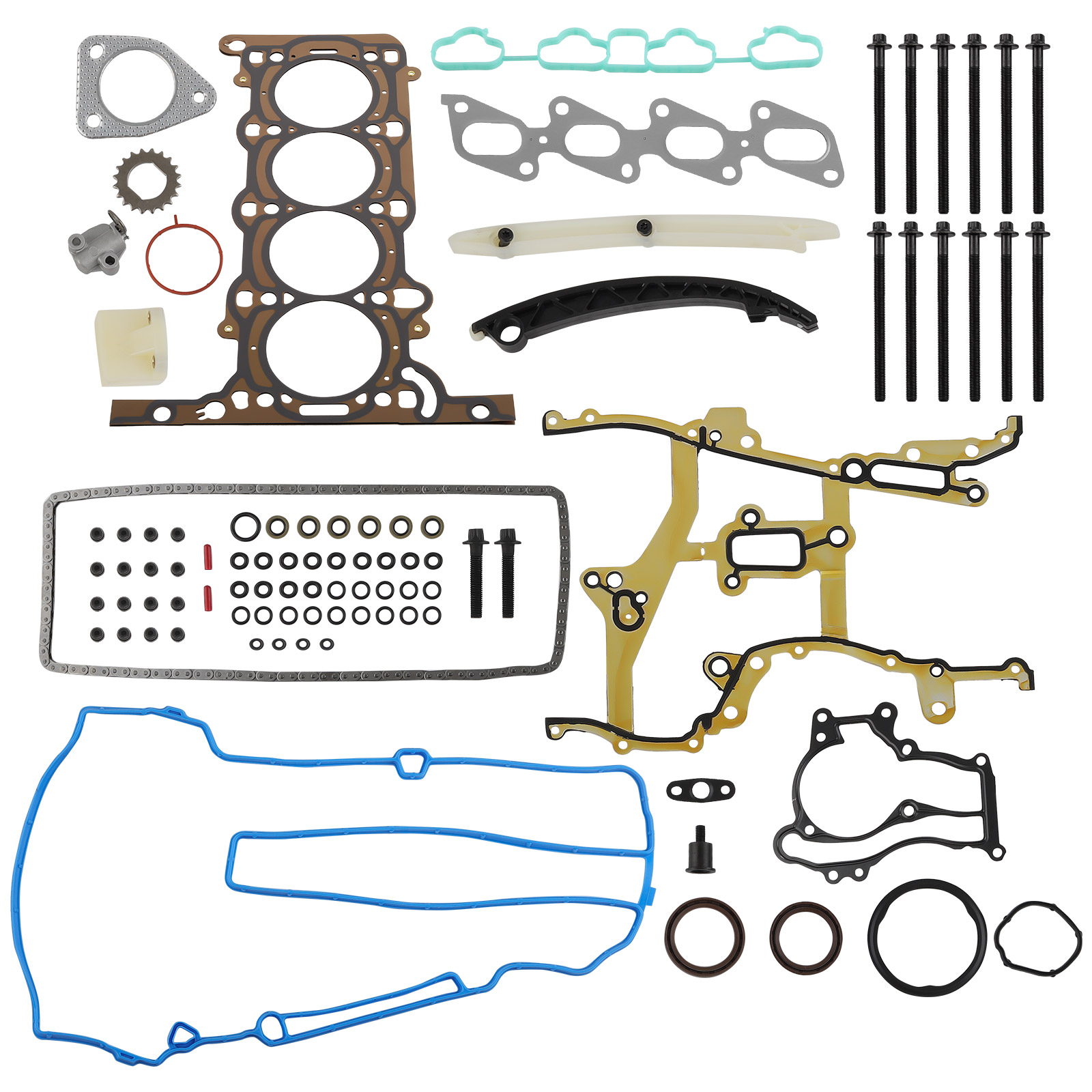 Head Gasket Bolts Set & Timing Chain Kit For Chevrolet Cruze 1.4L Turbo 11-15