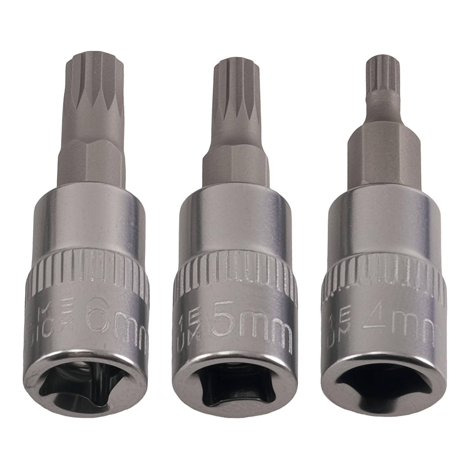 10PC Spline Bit Socket Triple Square 1/4 3/8 1/2 Drive M4-M18 CRV