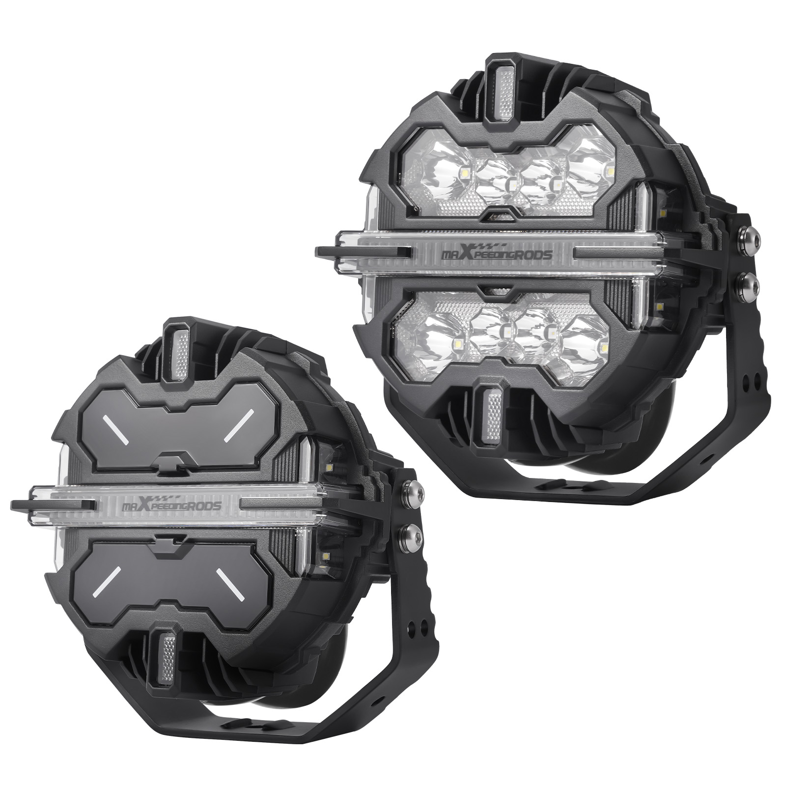 7Inch Led Driving Work Lights Rgb For Offroad 4x4 Truck Spot Beam & Side Shooter