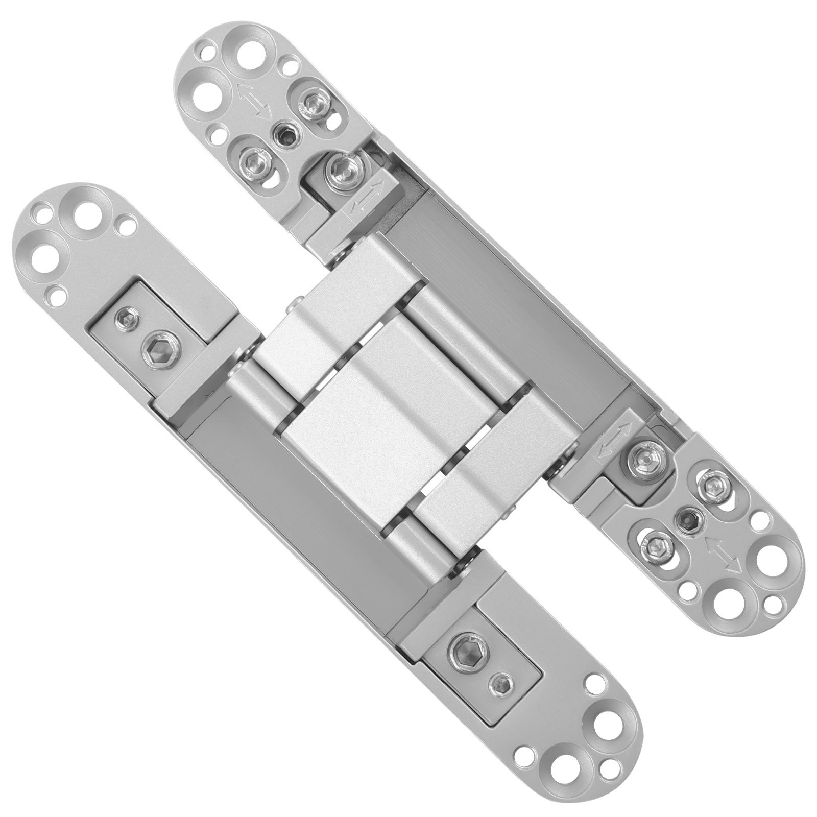 (1 Pair) 6in Hidden Door Hinge Aluminium Alloy 180 Degree Swing Concealed Hinge.