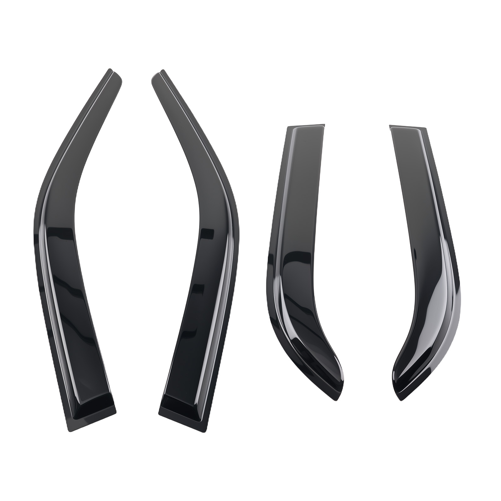 Front & Rear Window Visors Deflector for Toyota Corolla 4Dr 98-02 Black