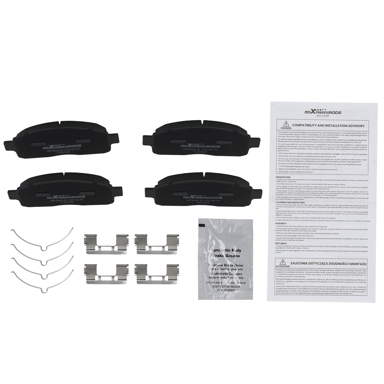 Front Brake Pads Kit for Ford F-150 2004-2009/F-150 Heritage 2004 D1083 P-1083