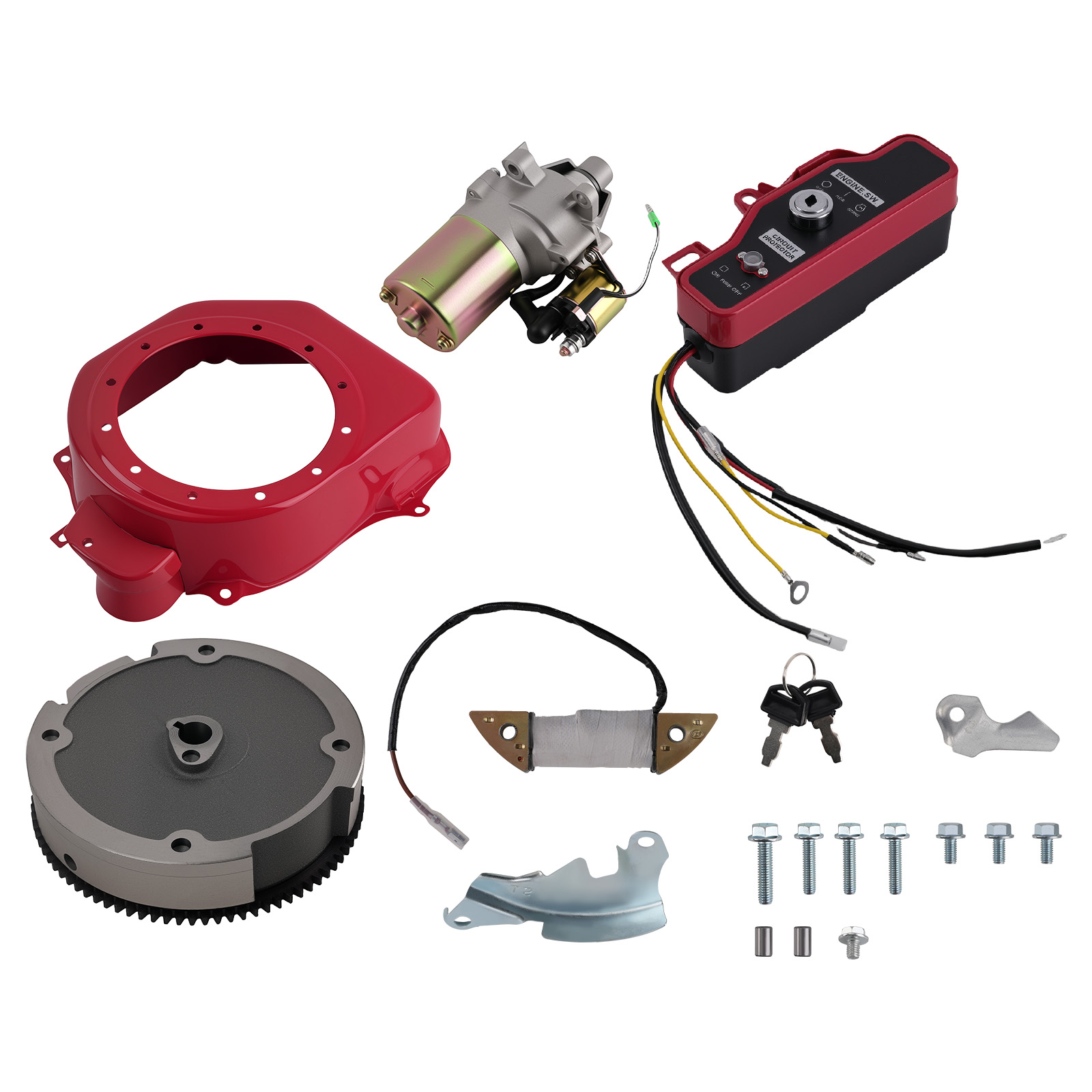 Electric Start Starter FlyWheel Switch Charging Coil Kit for Honda GX160 5.5HP