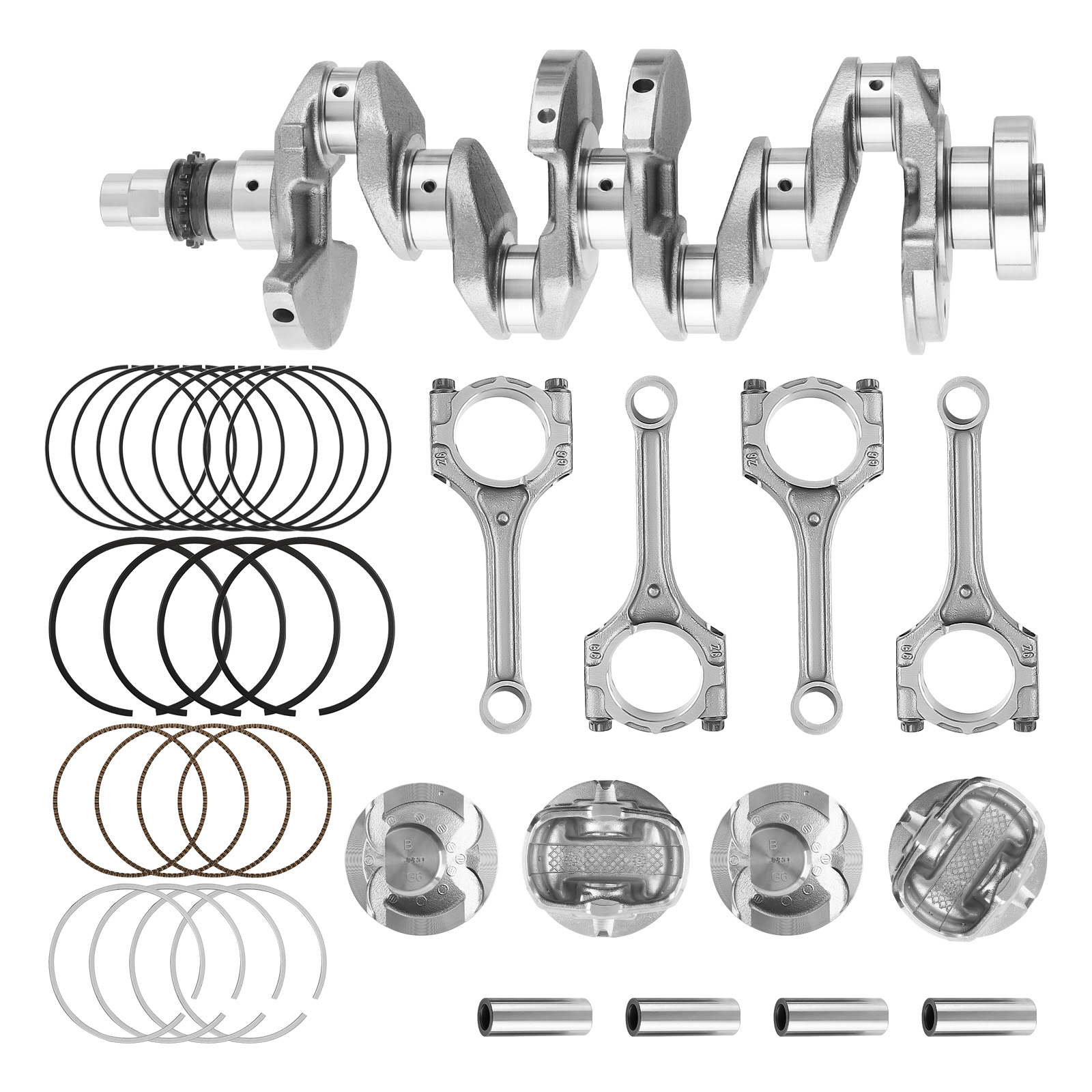 Crankshaft & Rods & Piston Ring Set For G4FD 1.6L Hyundai Accent Kia Soul 12-16