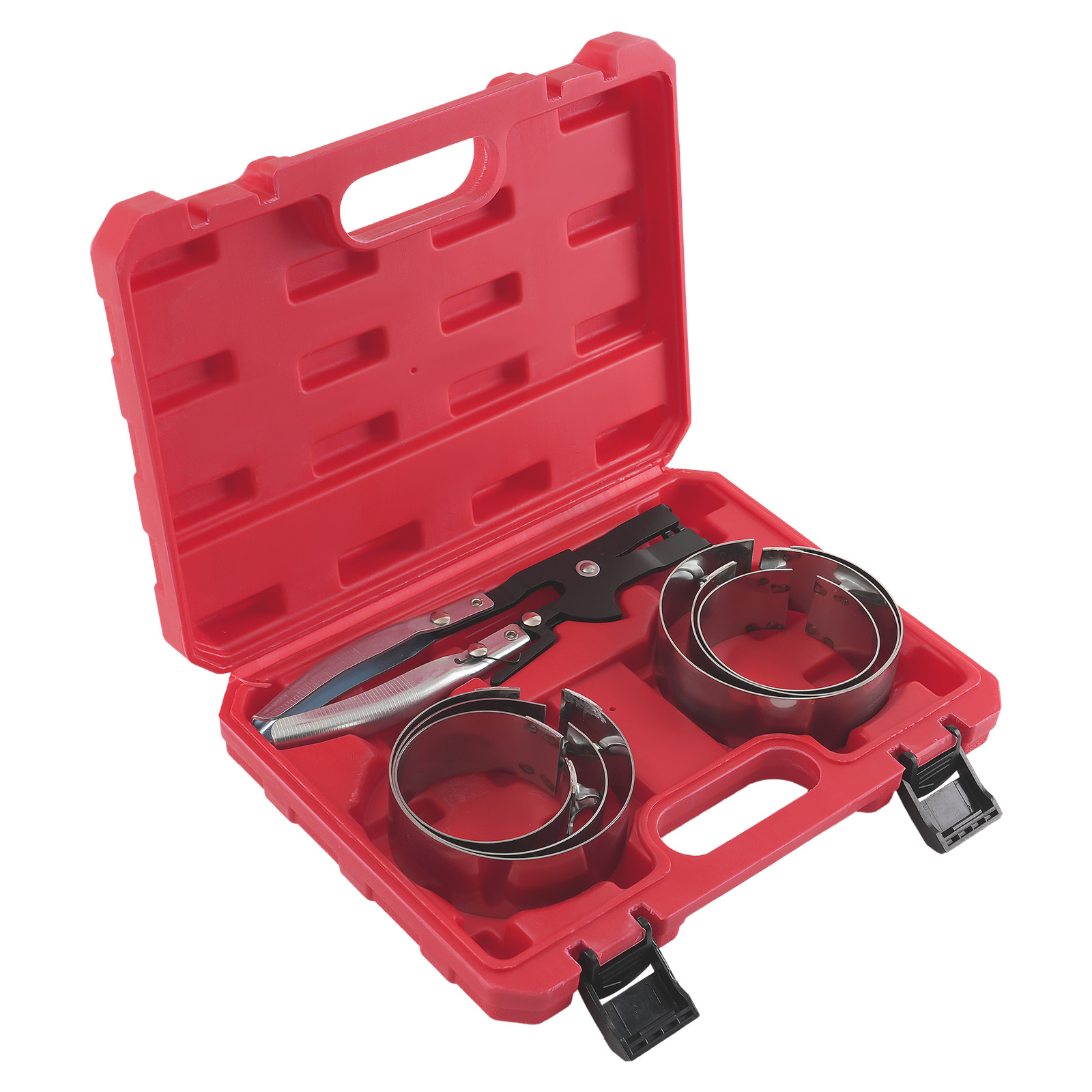 Car Engine Piston Ring Compressor Tool 73-111mm for Repair 7PC Ratchet Set