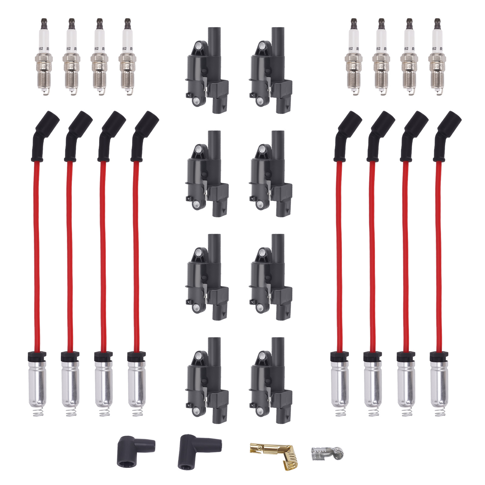 8x Ignition Coils & Spark Plug & Wire Set For Chevy Silverado 2500 3500 HD UF414