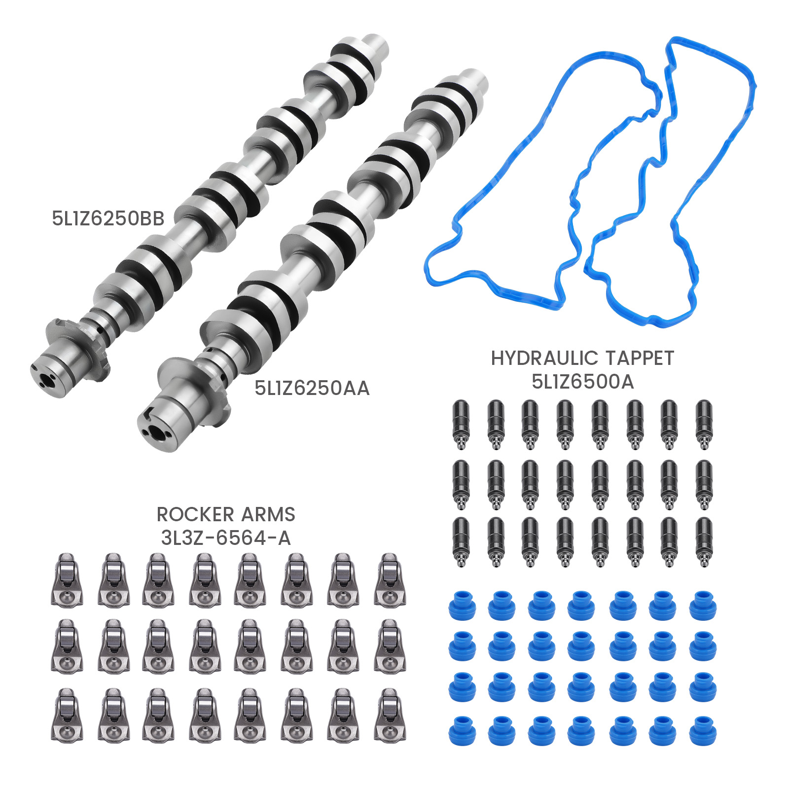 Left & Right Camshaft & Rocker Arms & Lifters for F-150 4.2L 4.6L 5.4L V8 F-250