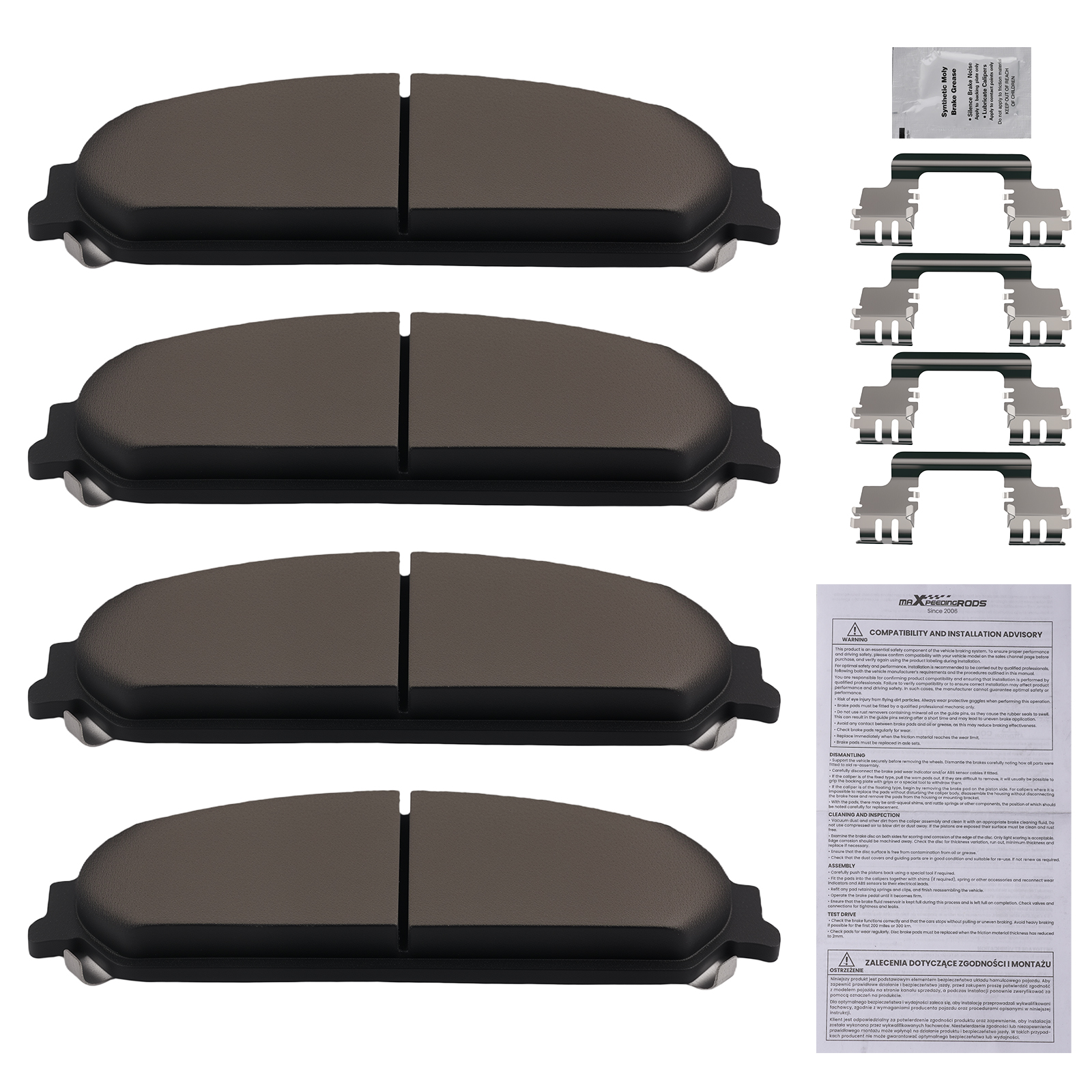 Front Left&Right Brake Pads Kit for Dodge Caliber Challenger Charger Magnum