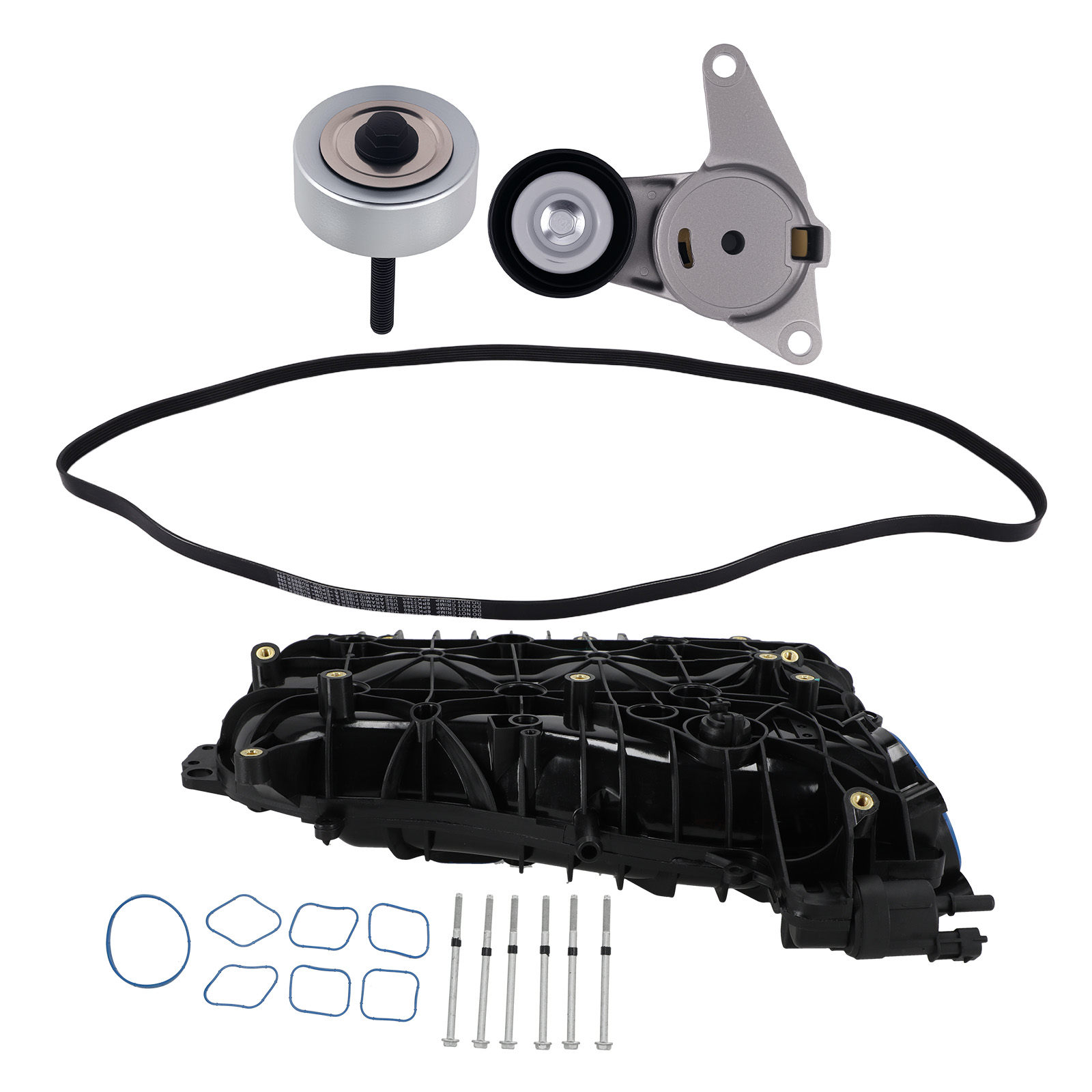 Tensioner Idler Pulley Belt Intake Manifold for Chevry Traverse GMC Acadia 3.6L