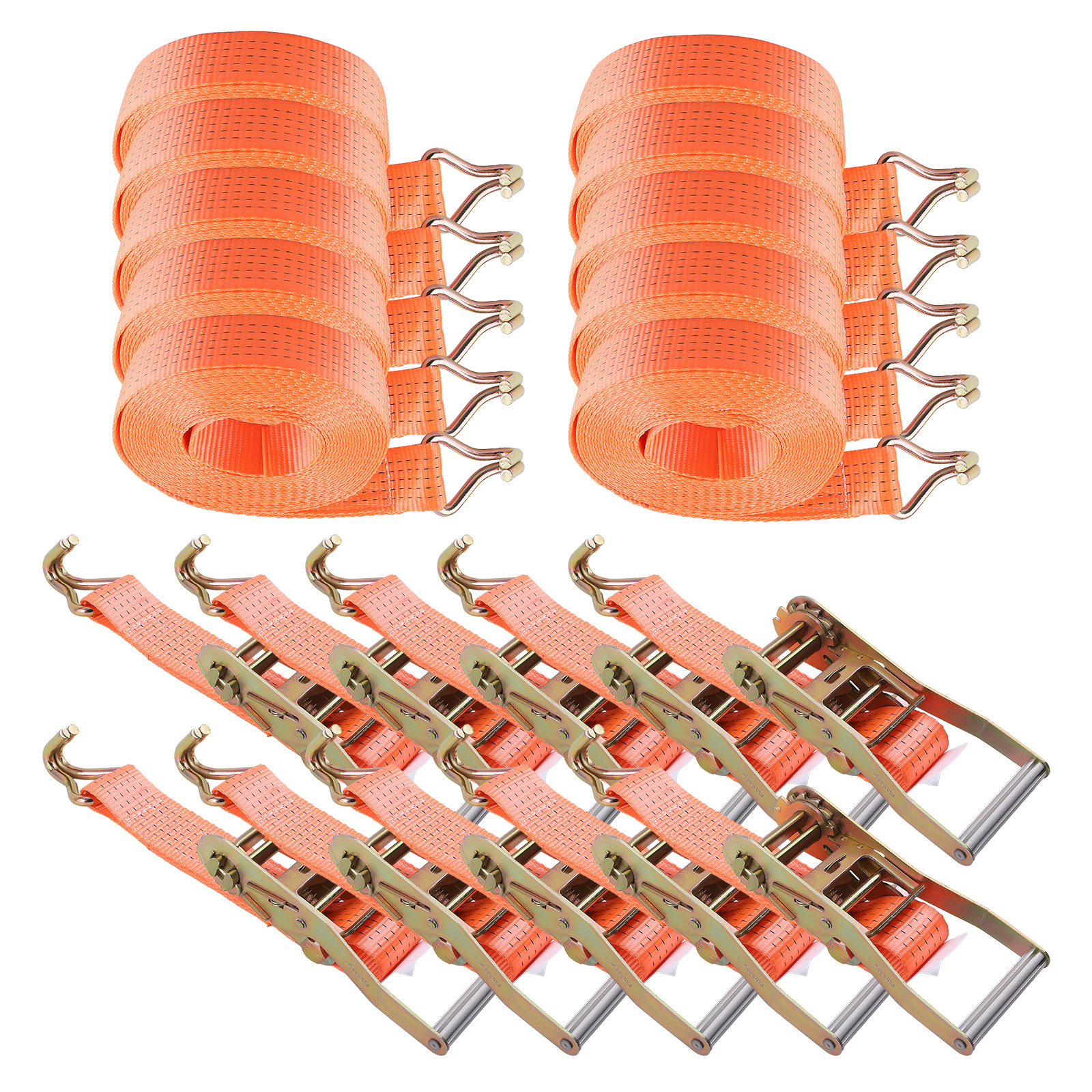10 x Spanngurt 10m 5t 2500 daN 5000 daN kg Zurrgurte Spanngurte 50mm Orange