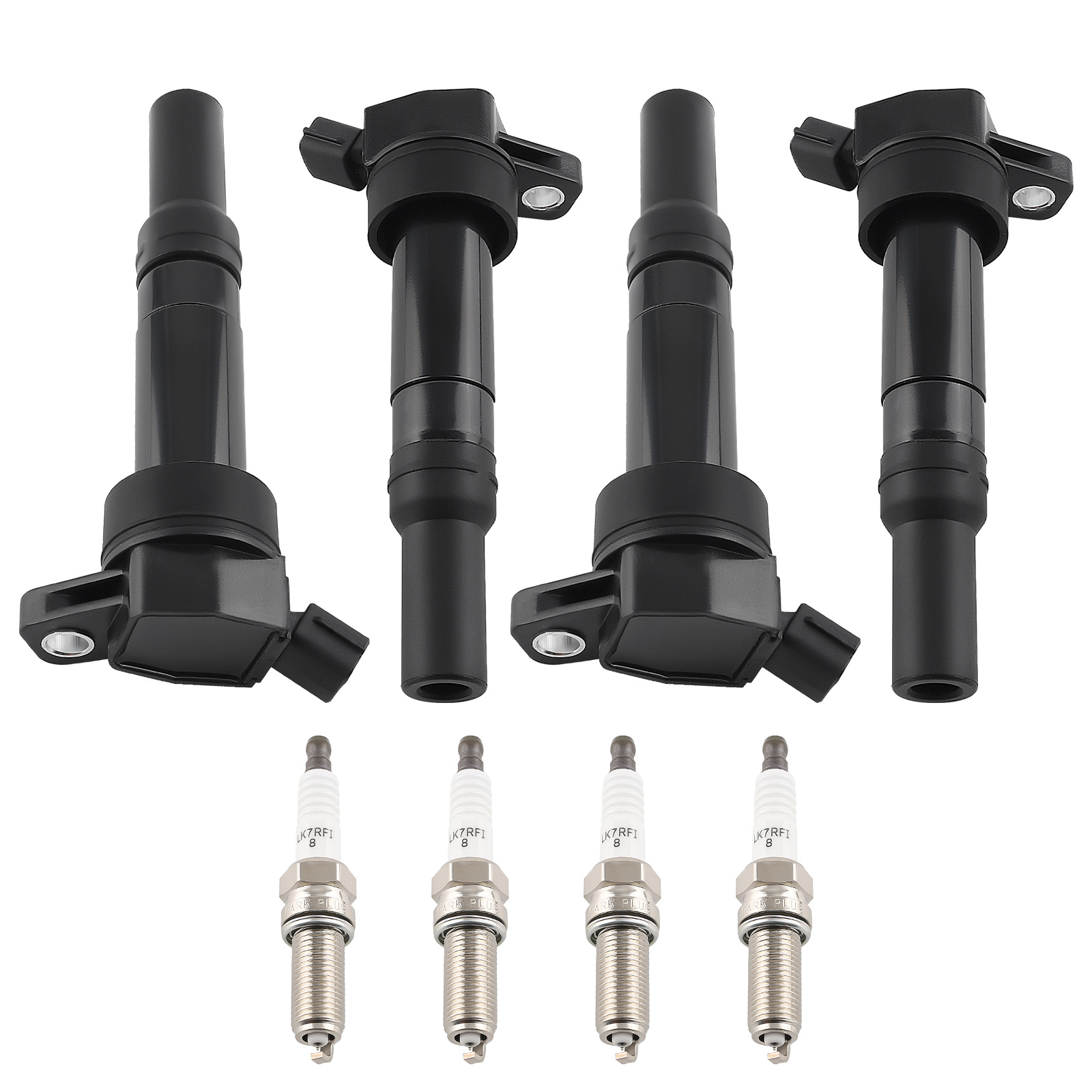4x Ignition Coil Pack & Iridium Spark Plug For Hyundai Elantra Kia Forte UF651