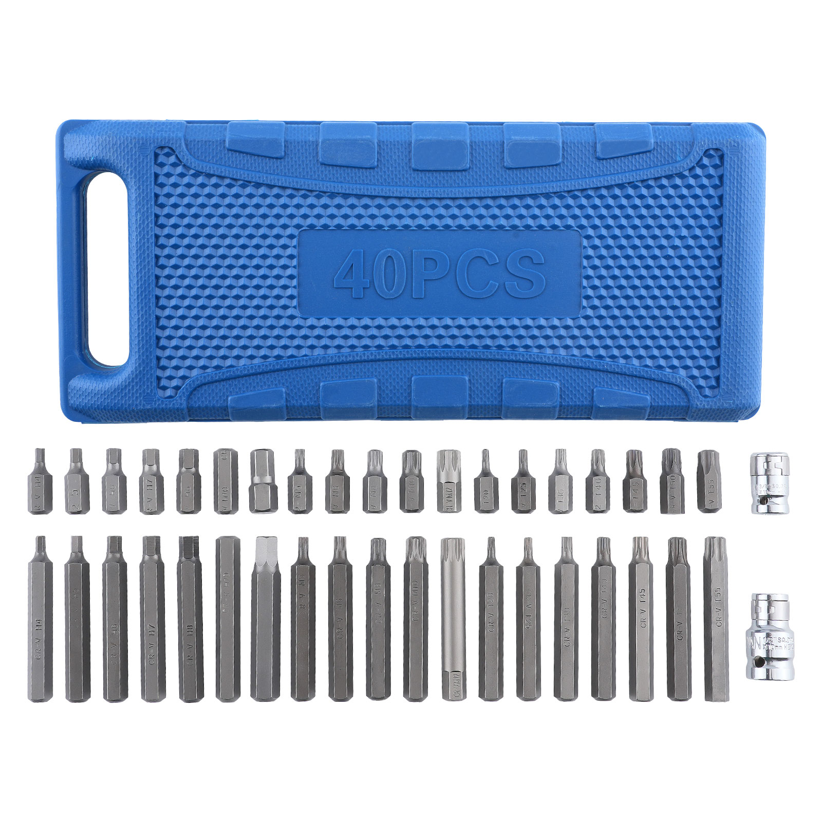 40PC Professional Tool Kit Chrome Vanadium Steel Star Hex Spline Bit Set