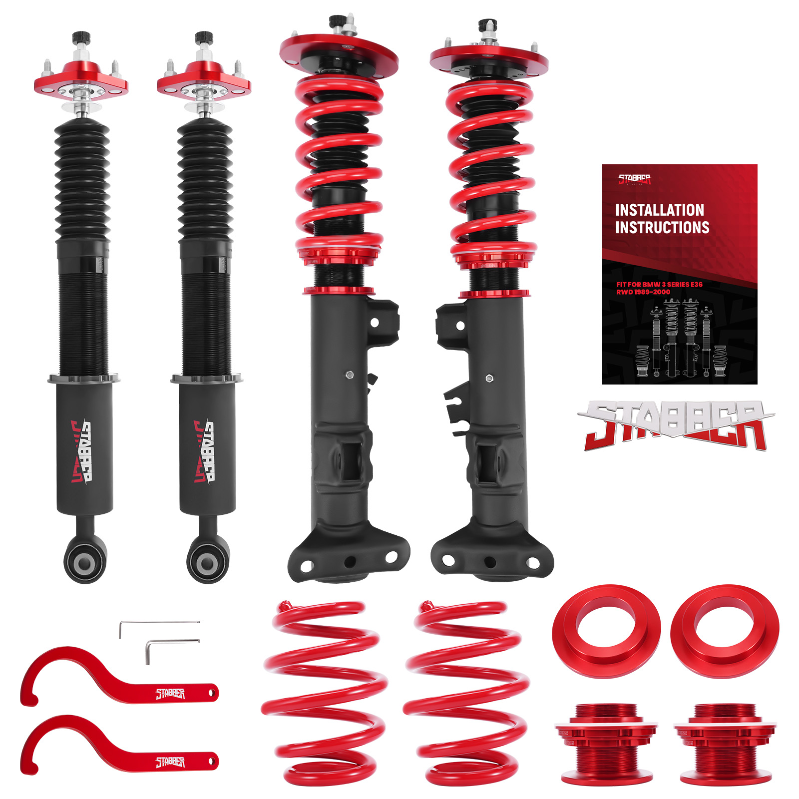 STABBER 24 Step Damper Adjustable Coilovers Lowering Kit For BMW E36 RWD 92-99