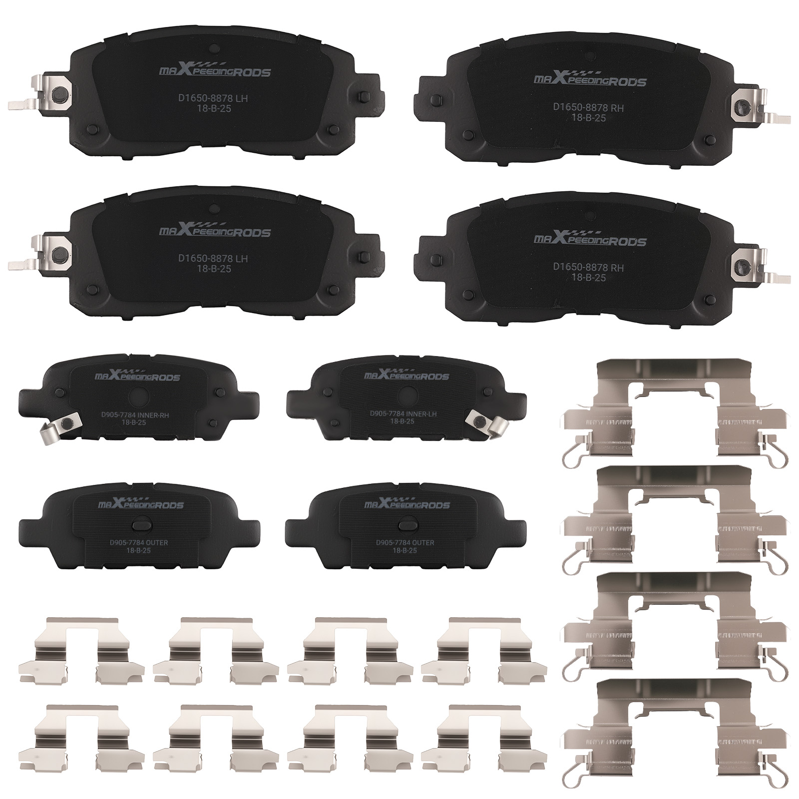 Front&Rear Ceramic Brake Pads Kit for Nissan LEAF 2014-17/Altima 2013-23 D905