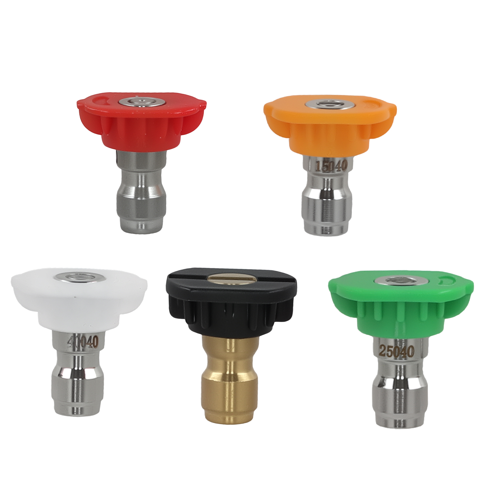 1/4inch Quick Connect Pressure Washer Nozzle Tips Stainless Steel 5Pc 4000 PSI