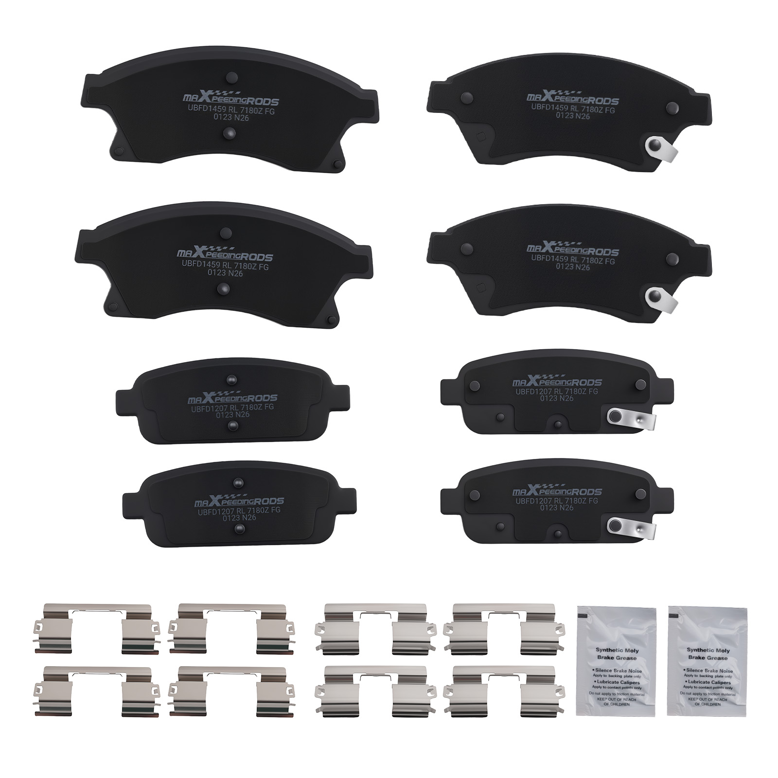Front Rear Dirver&Passenger Brake Pads for Chevrolet Cruze 2011-2015 D1468 D1522