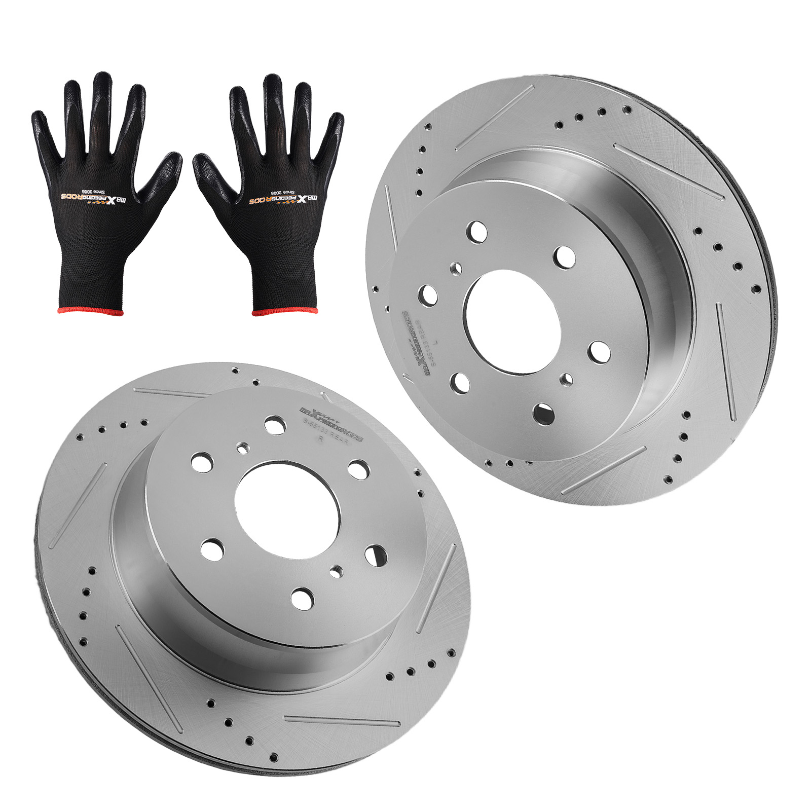 Rear Drilled and Slotted Disc Brake Rotor for Chevrolet Silverado 1500 2007-2019