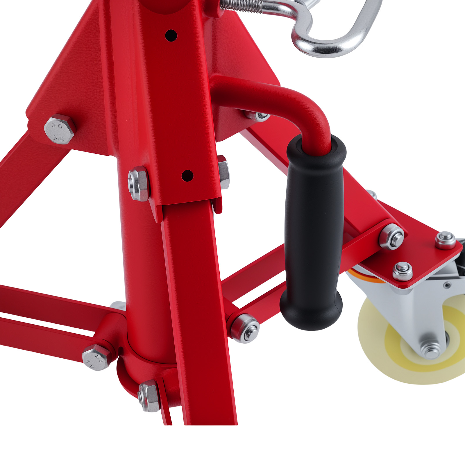 Steel V-Head Adjustable Pipe Stand 20-37 inch 882 lbs Capacity Casters