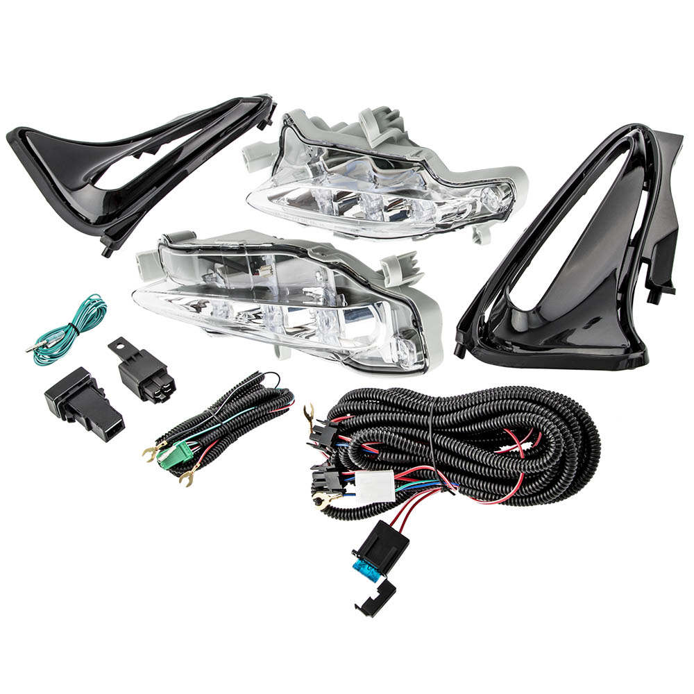 Front Fog Lights Pair w/Bezel & Wiring For Toyota Corolla LE L CE 2017-2019