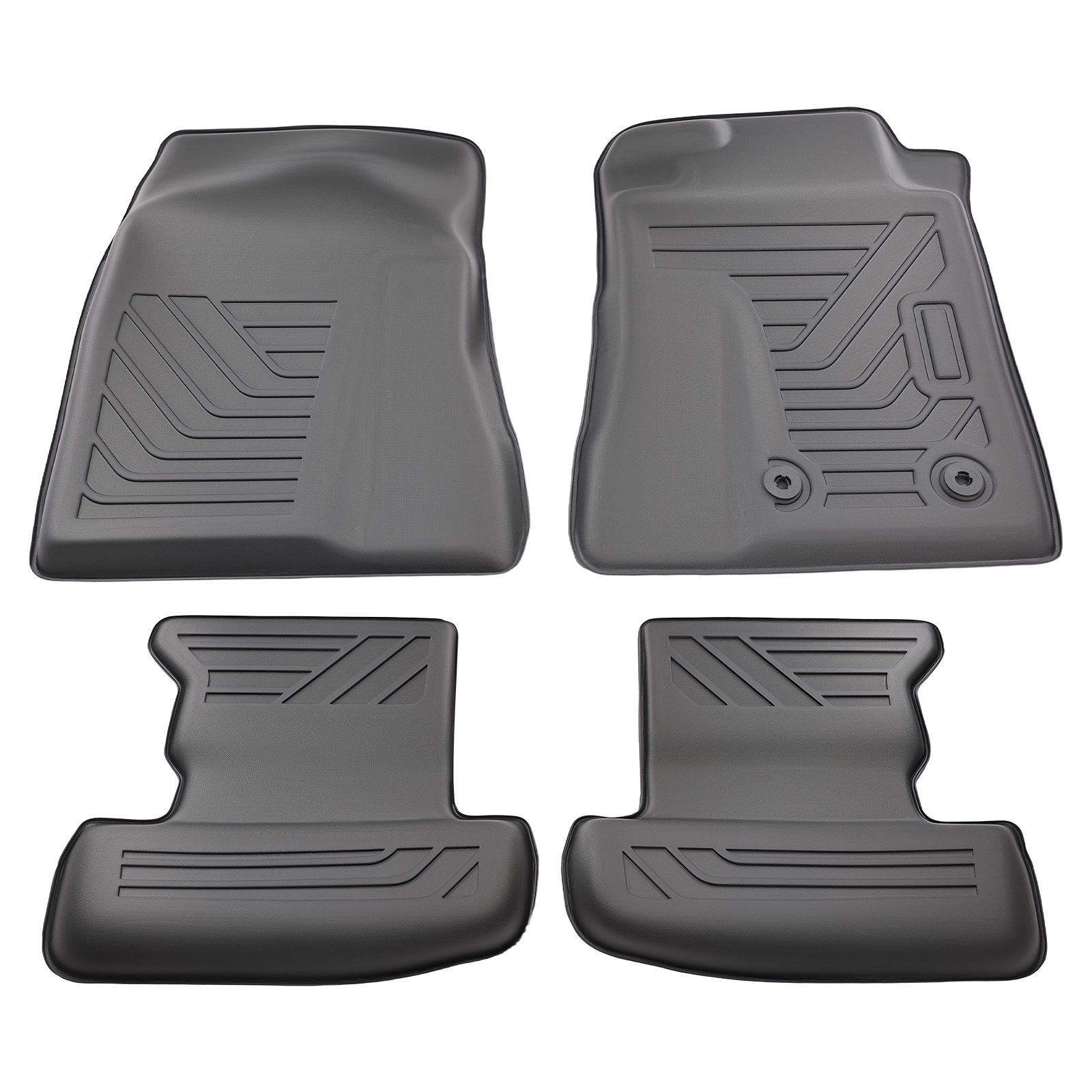 Carpet Floor Mats for Ford Mustang 2015-2024 TPE Black Waterproof Anti-Slip