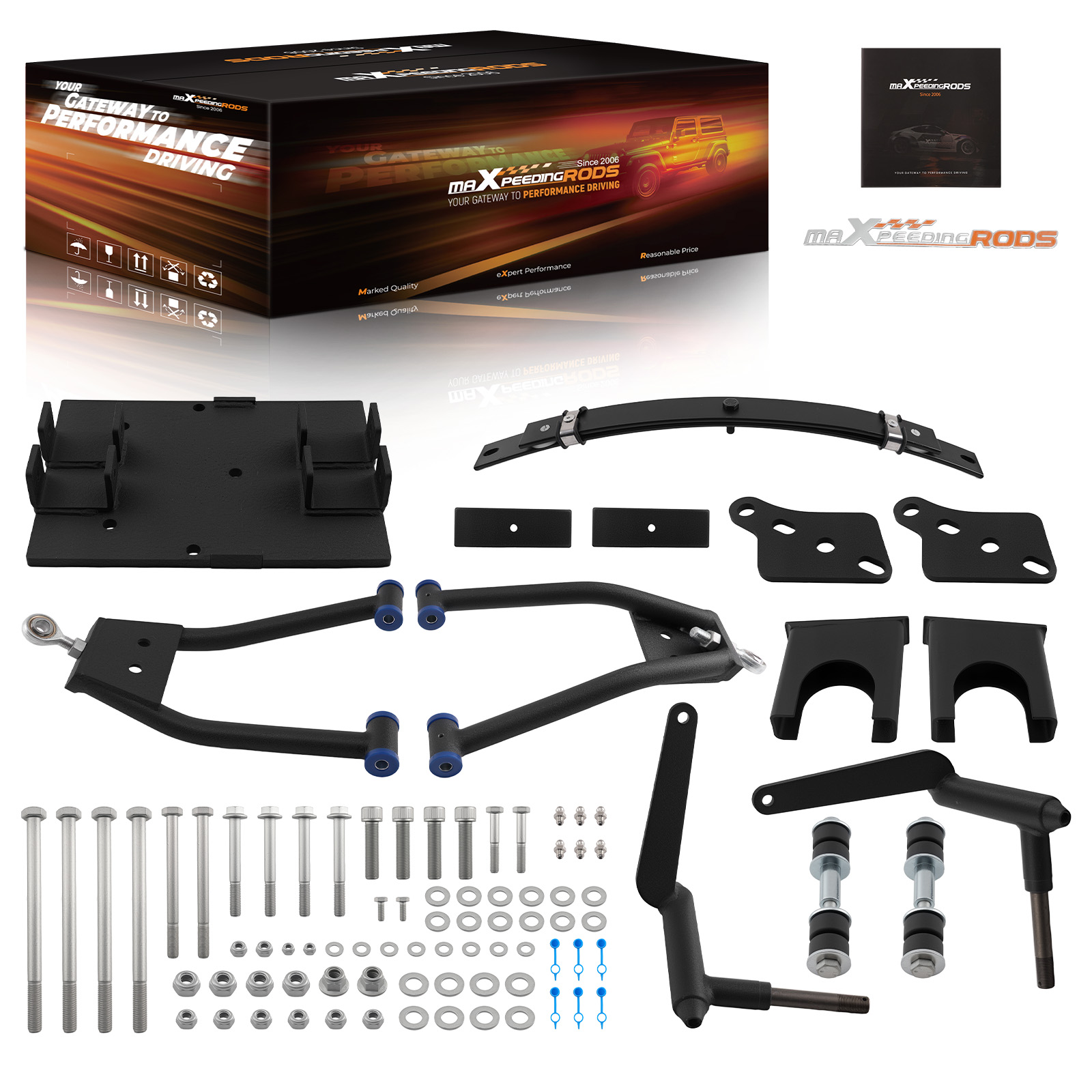 Black 6 Inch Lift Kit Bracket for Club Car DS Golf Cart 1982-2003 Steel