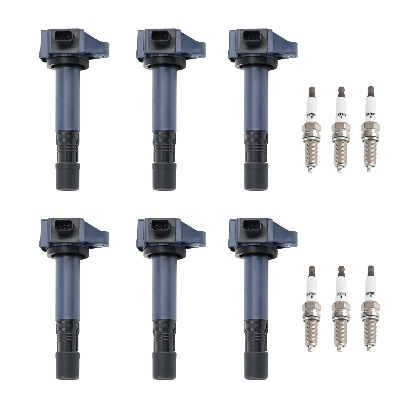6pcs Ignition Coil + 6pcs Spark Plugs For Honda Accord Acura RLX RDX TLX V6 3.5L