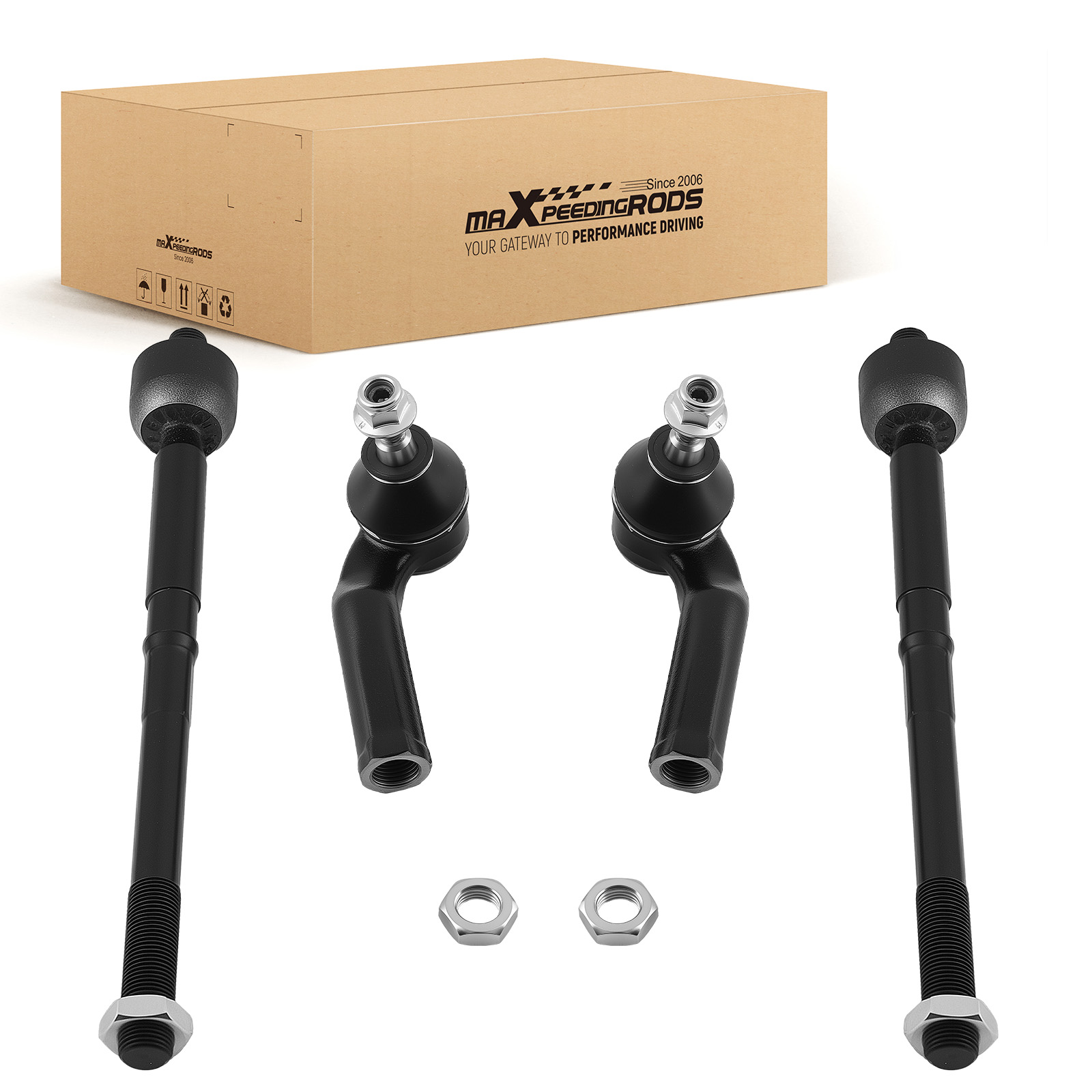 Front Left Right Tie Rod End Kit for Ford Focus C-Max 2012-2018 4PC Steel