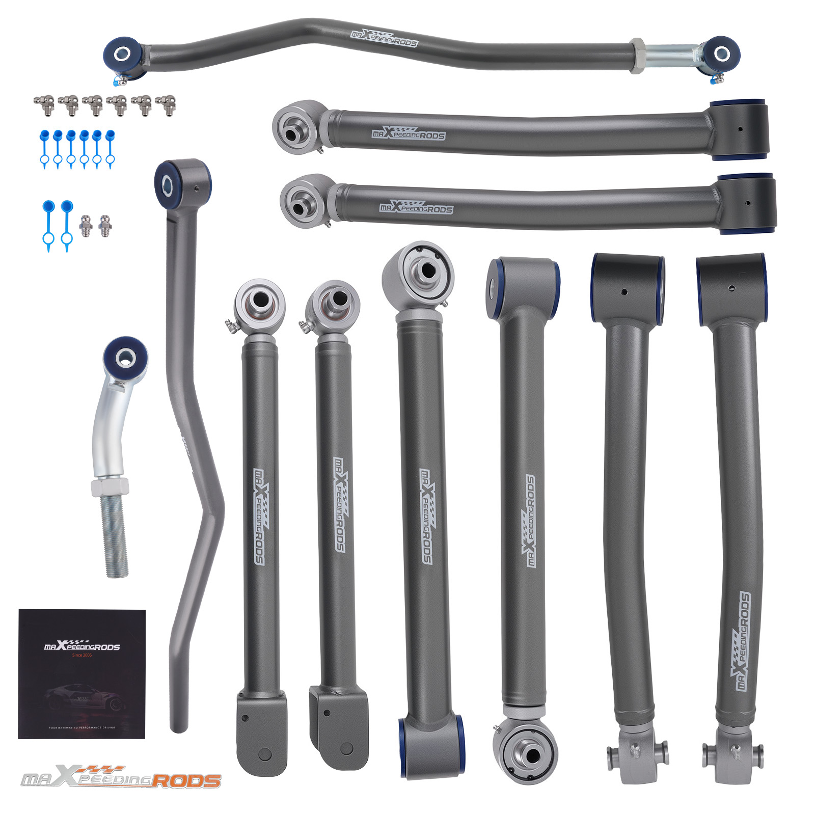 Control Arms Track Bar for Jeep Wrangler JK 2007-2018 Poly Bushing Zerk Fittings