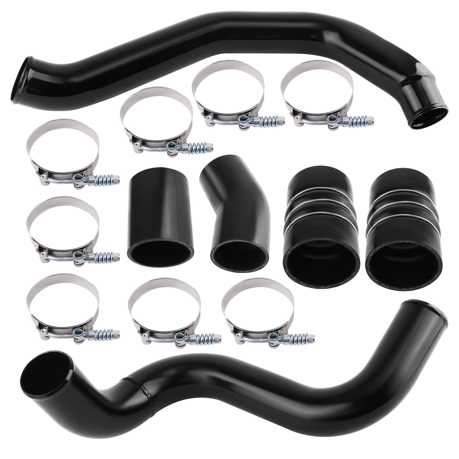 Intercooler Pipe + Boot Kit for Ford 6.0L Powerstroke Diesel 2003-2007 Black