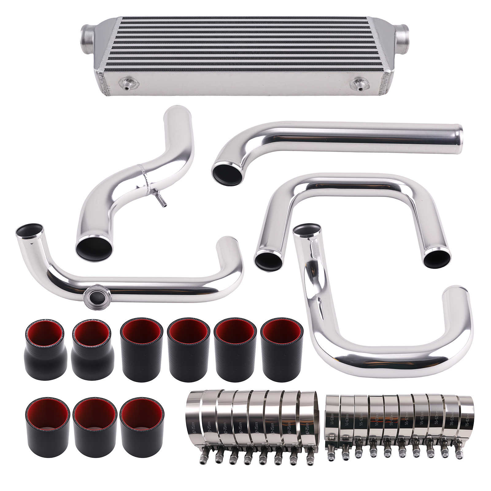1xIntercooler Aluminum Pipe Tube + Coupler + T-Clamps for Honda Civic 92-2000