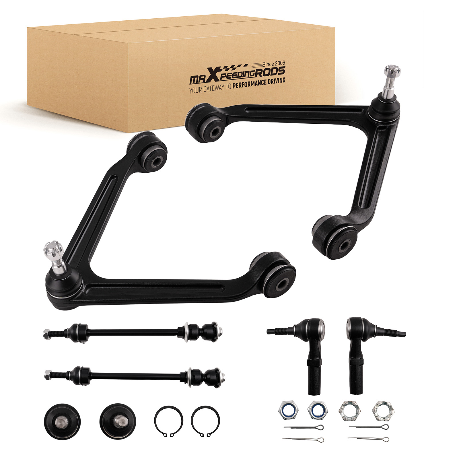 RWD Front Upper Control Arms Tie Rod Suspension Kit for Dodge 2002-2005 Ram 1500