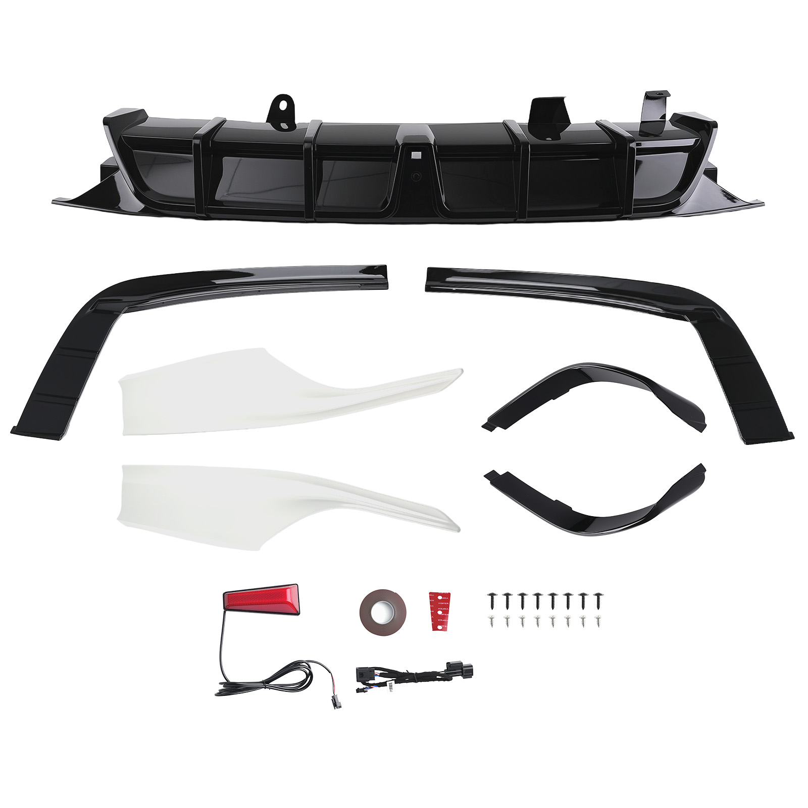 Rear Bumper Diffuser+Corner Apron For 2018-22 Accord Platinum White Pearl Yofer