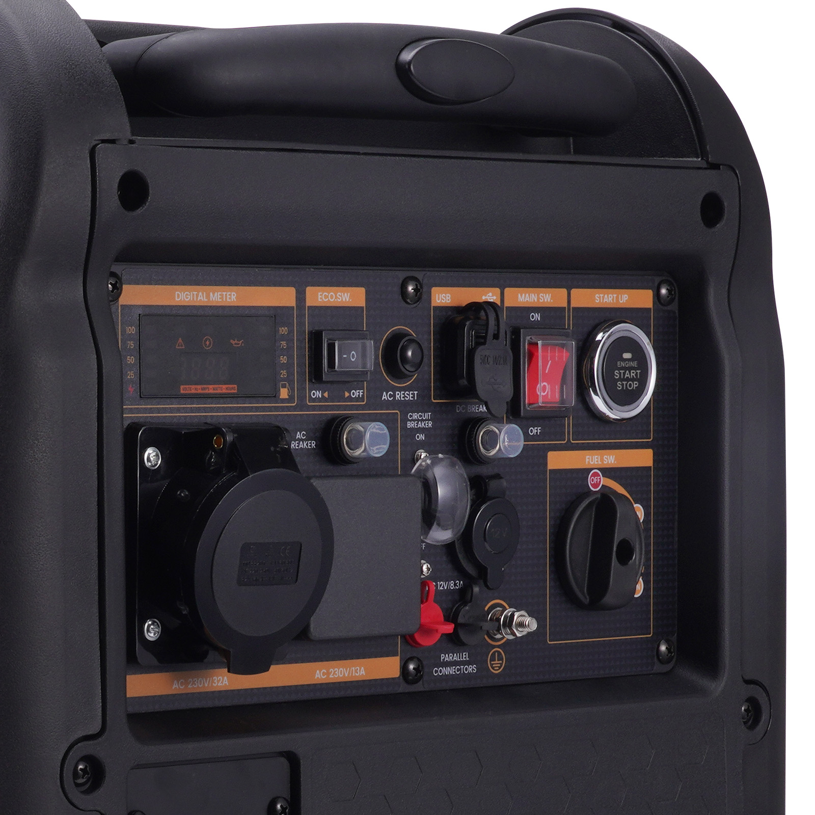 Petrol Generator Silent Inverter 5.0KVA Rated 5.5KW Max Electric Start Wheel Kit