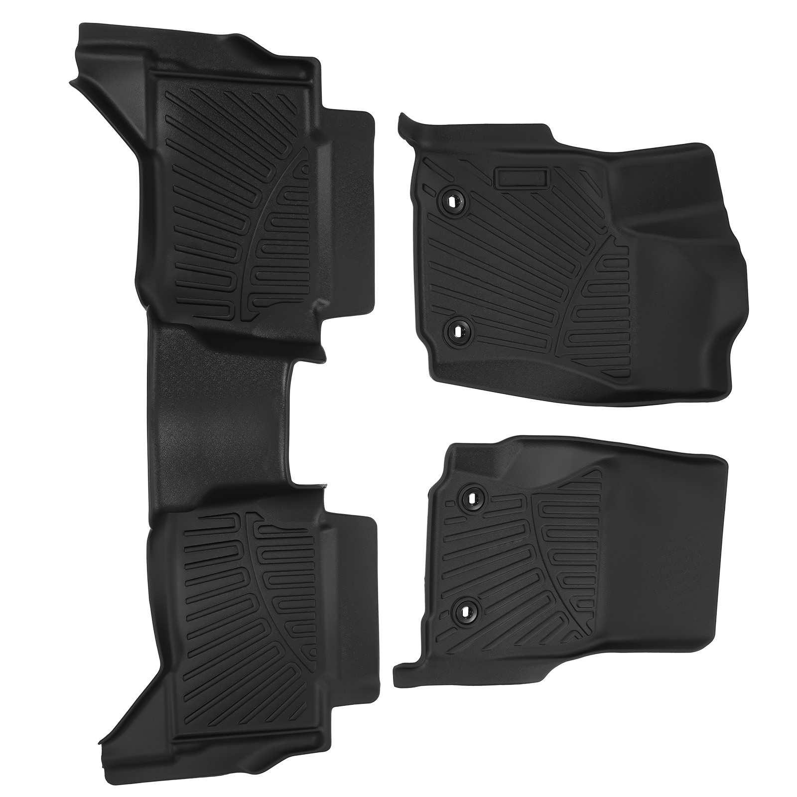 1st & 2nd Row Floor Liner Fit For Toyota Tacoma Double Cab 2024 2025 Rubber TPE