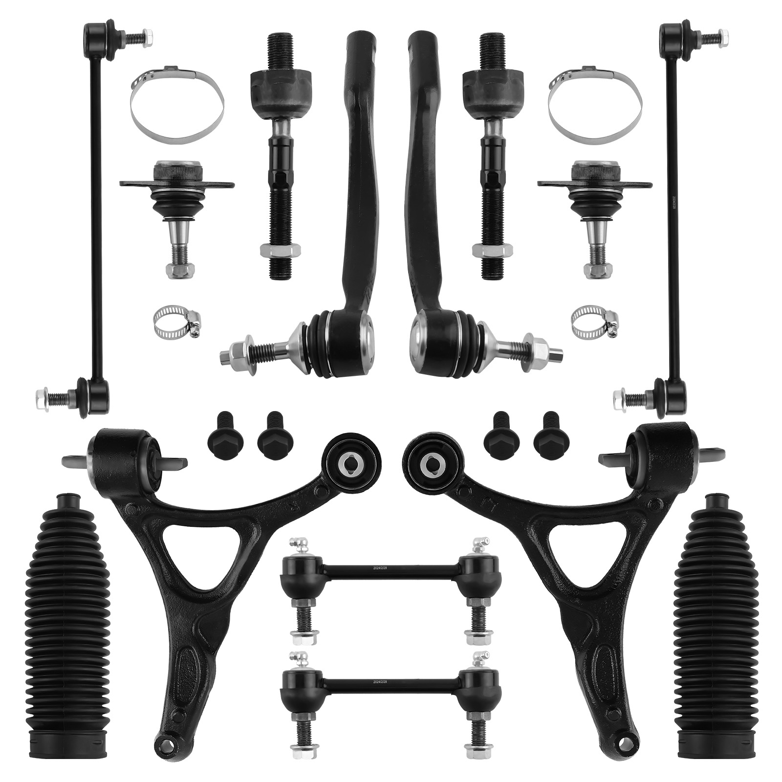 14x Front Lower Control Arm Tie Rod Sway Bar Links Kit for 2003-2014 Volvo XC90
