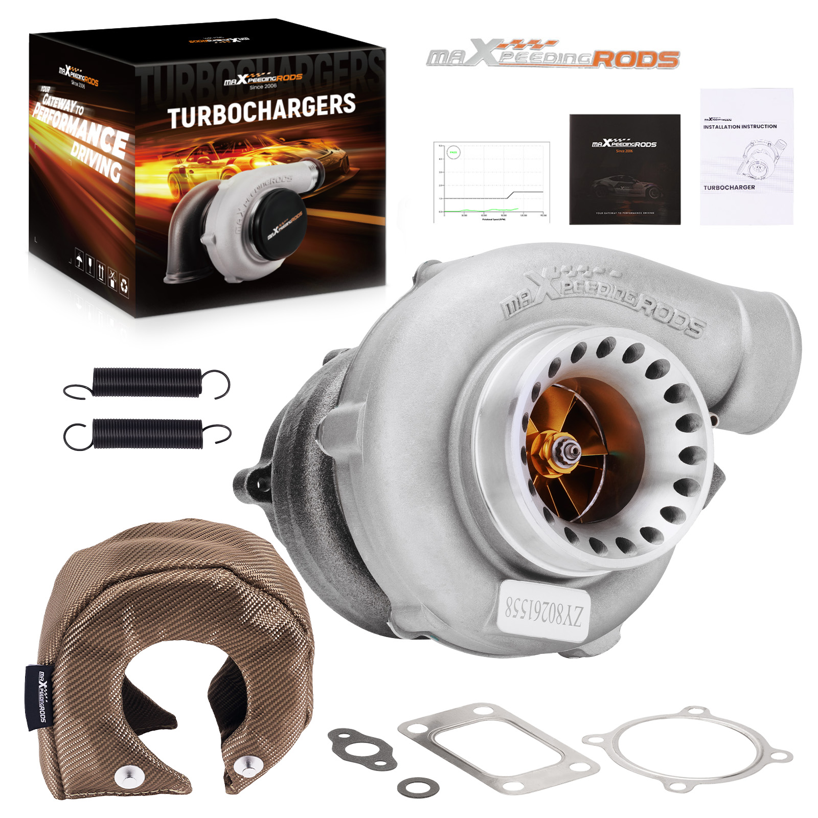 GT35 GT3582 GT3582R Universal Turbo+Heat Shield  .63AR T3 4-Bolt Anti-Surge