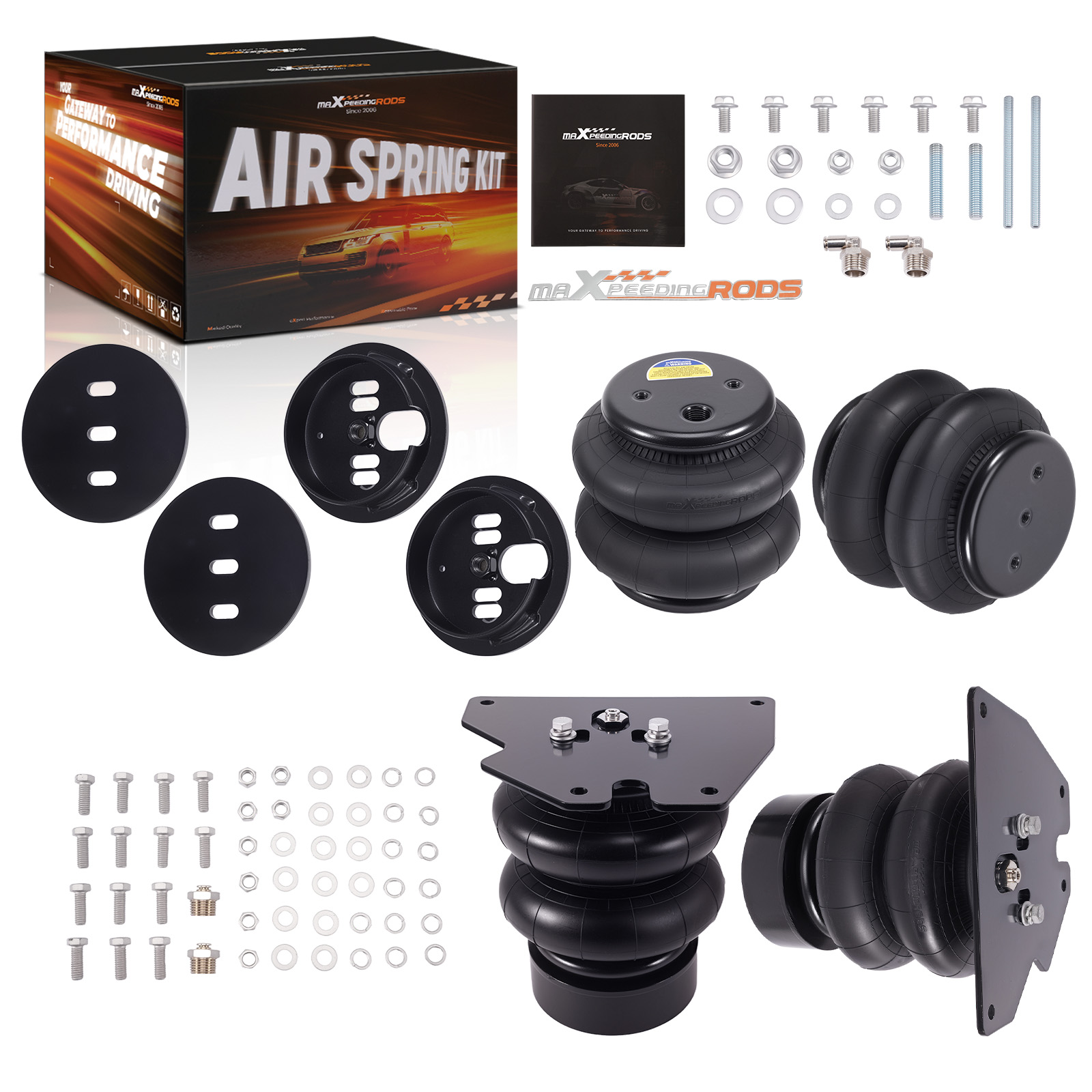 Front Rear Brackets & 2600 Bags Air Suspension For Chevy C10 Trucks 2WD 1963-72