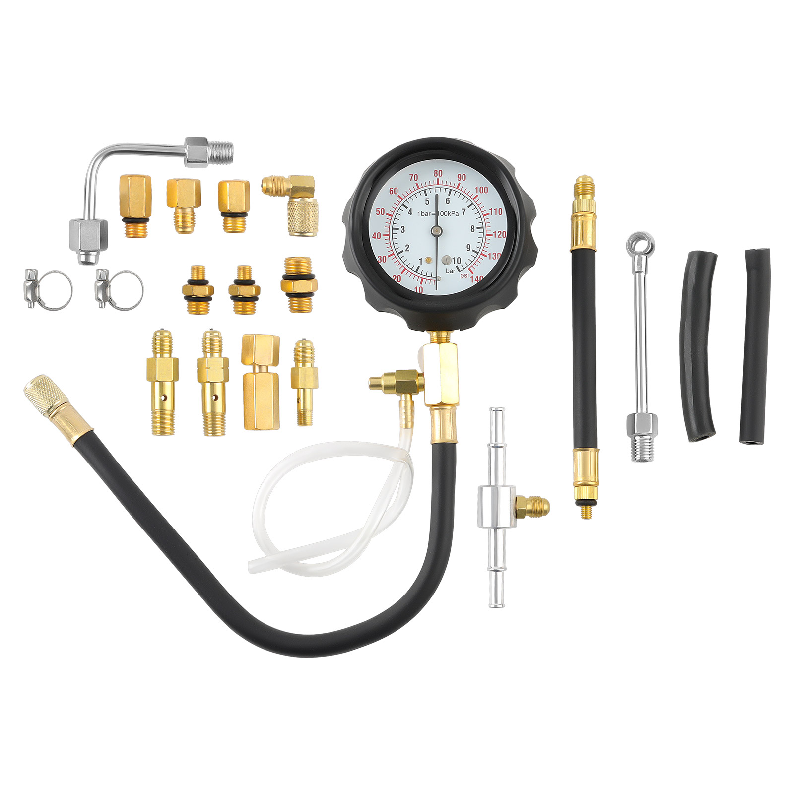 Fuel Injection Pump Pressure Tester Manometer Gauge Adapters Tool Kits