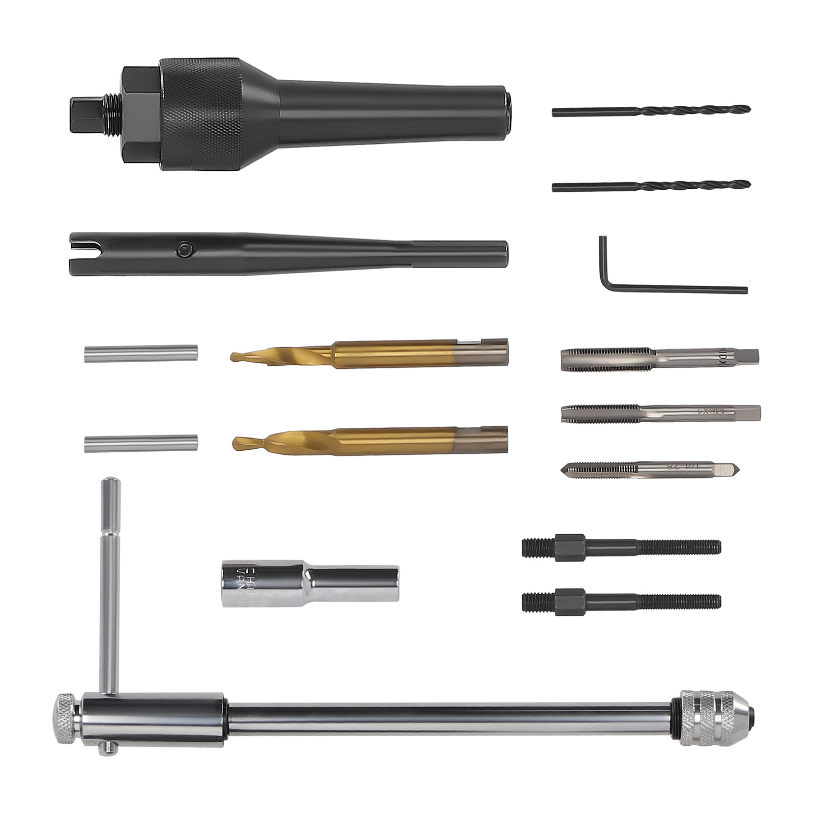 16Tlg. Glühkerzen Wechsel-Satz M8 M10 Ausbohr Ausbauwerkzeug Gewinde Reparatur 366127820561