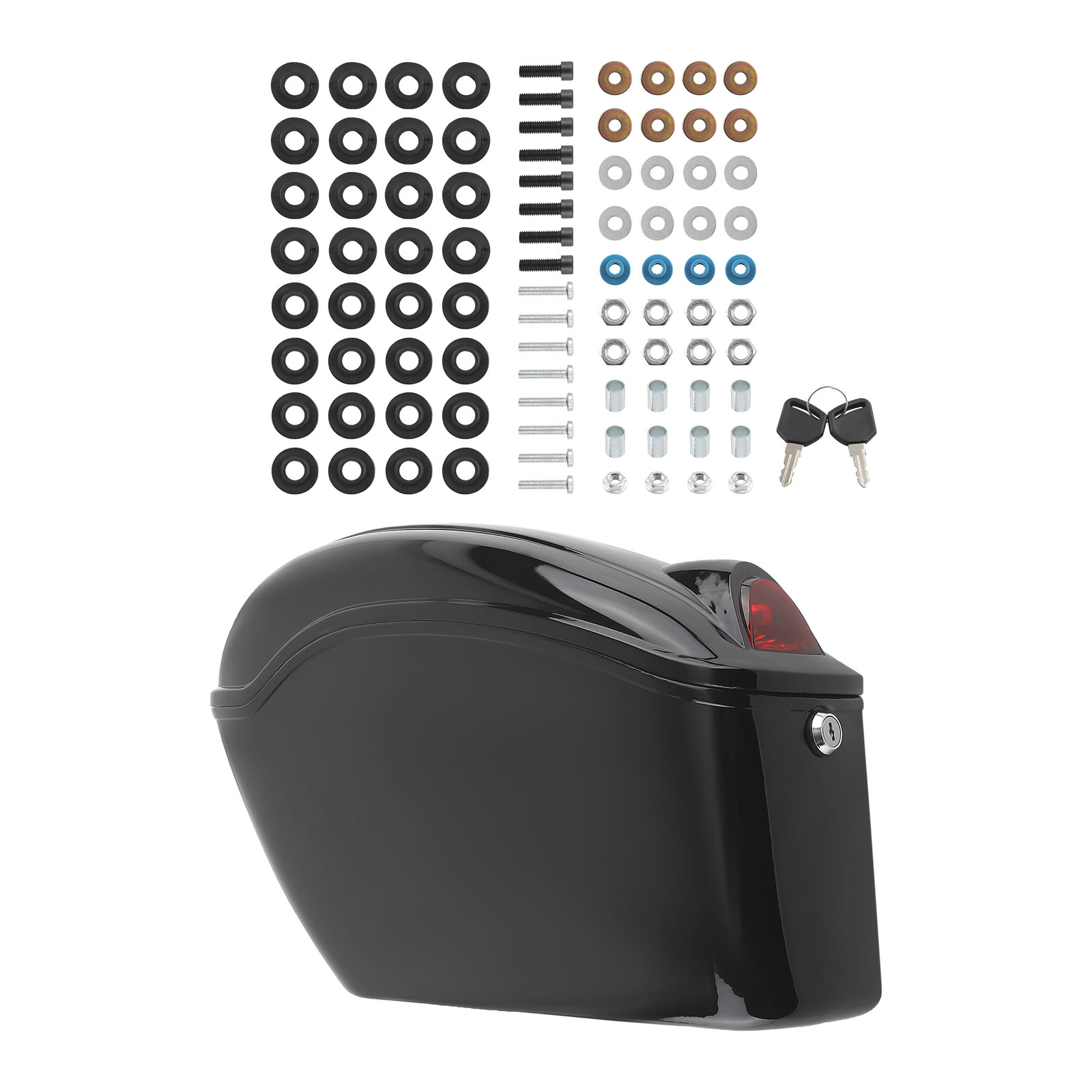 Motorcycle Universal Saddle Bags w/ Turn Signals For Harley Honda Yamaha Suzuki