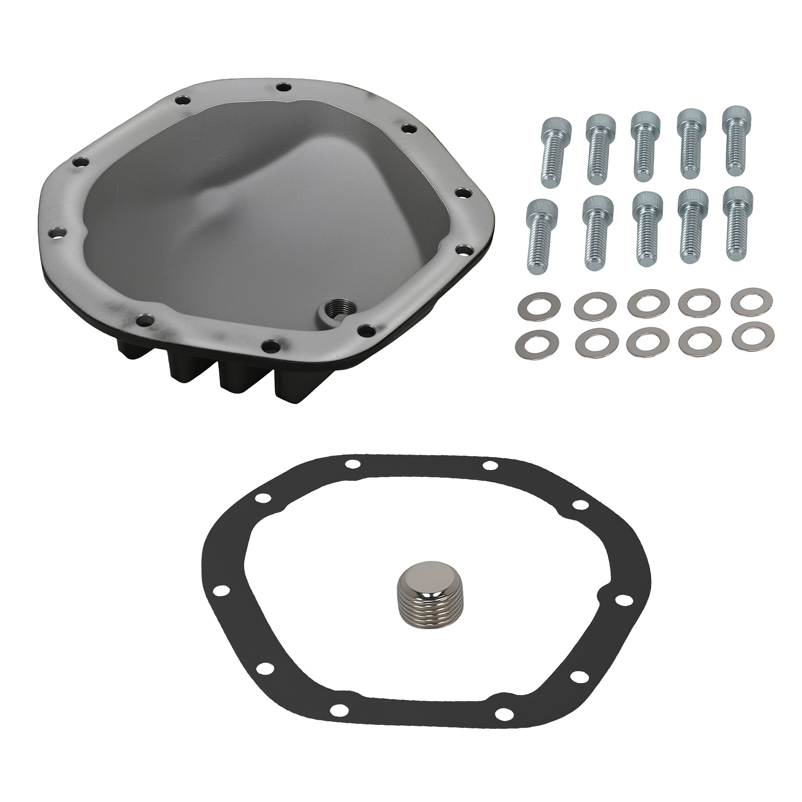 Black Differential Cover for Dodge W150 1/2 Ton 1980-1993 4909BKKIT Aluminum