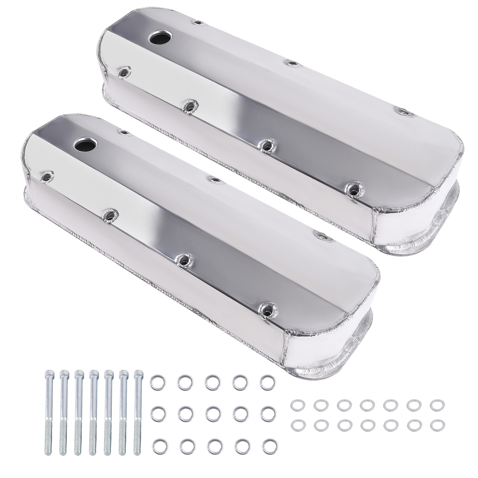 2x Fabricated Aluminum  Valve Covers Center Bolt For Big Block Chevy 427, 454
