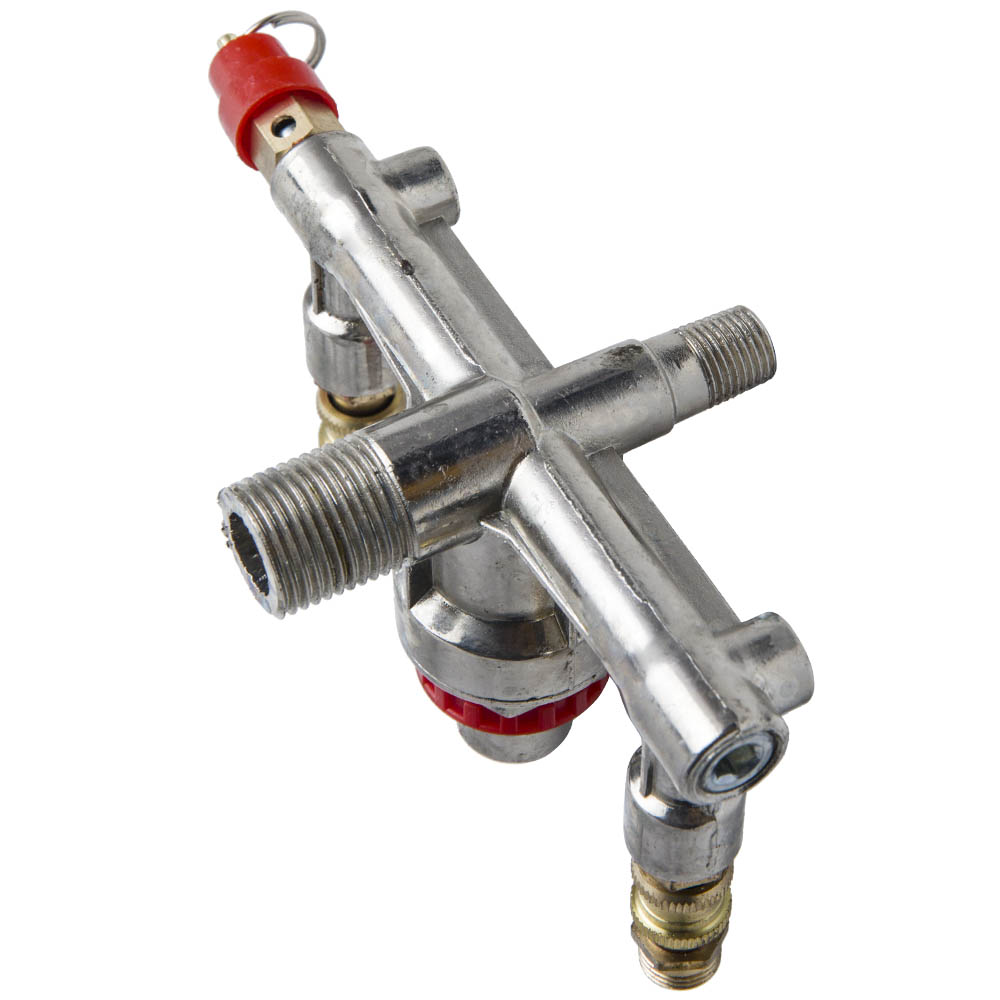 90120PSI Air Compressor Valve Manifold Gauges Regulator Pressure