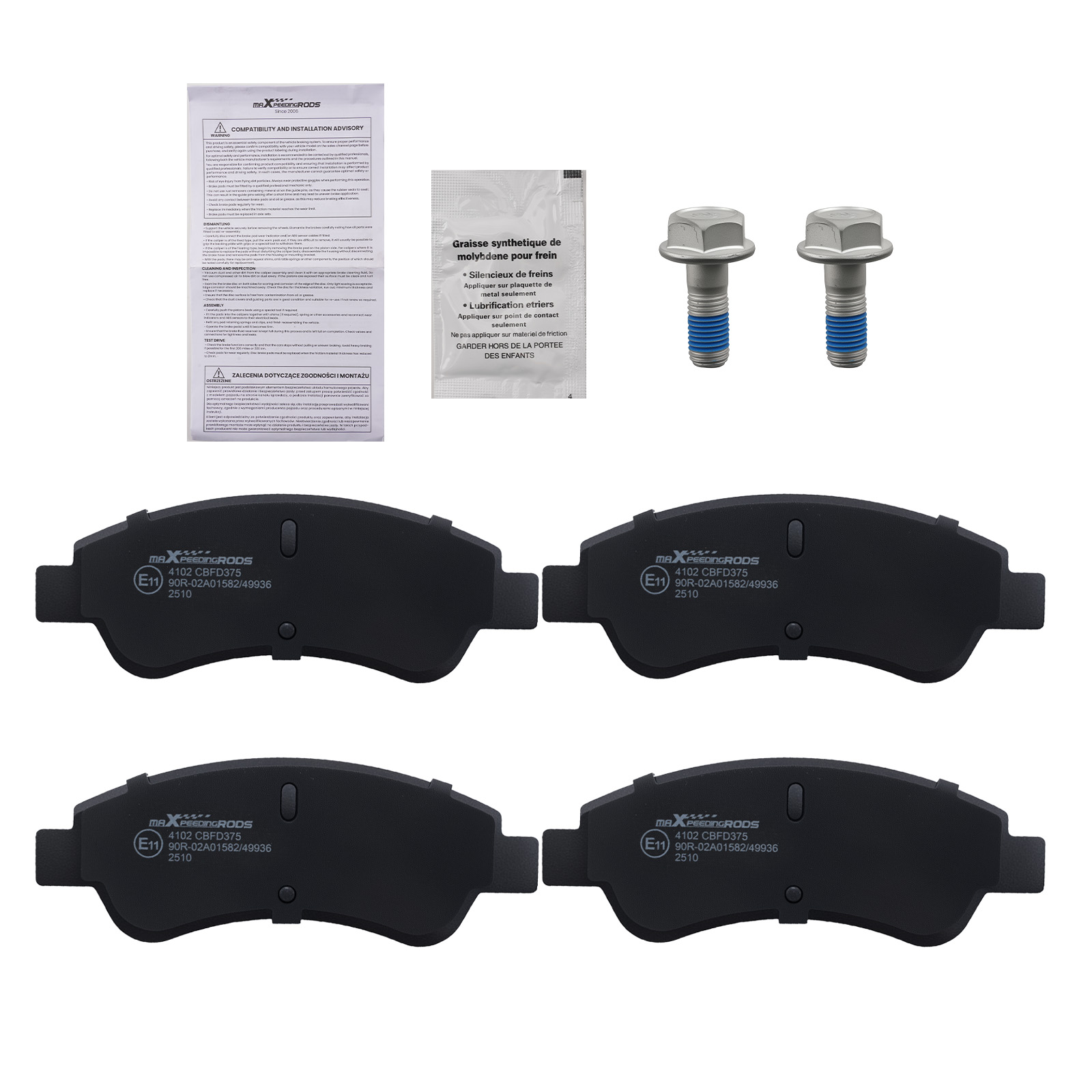 4x Vorne Bremsbeläge For Citroen C2 C3 C4 DS3 Xsara Picasso 1617292380 136.9mm