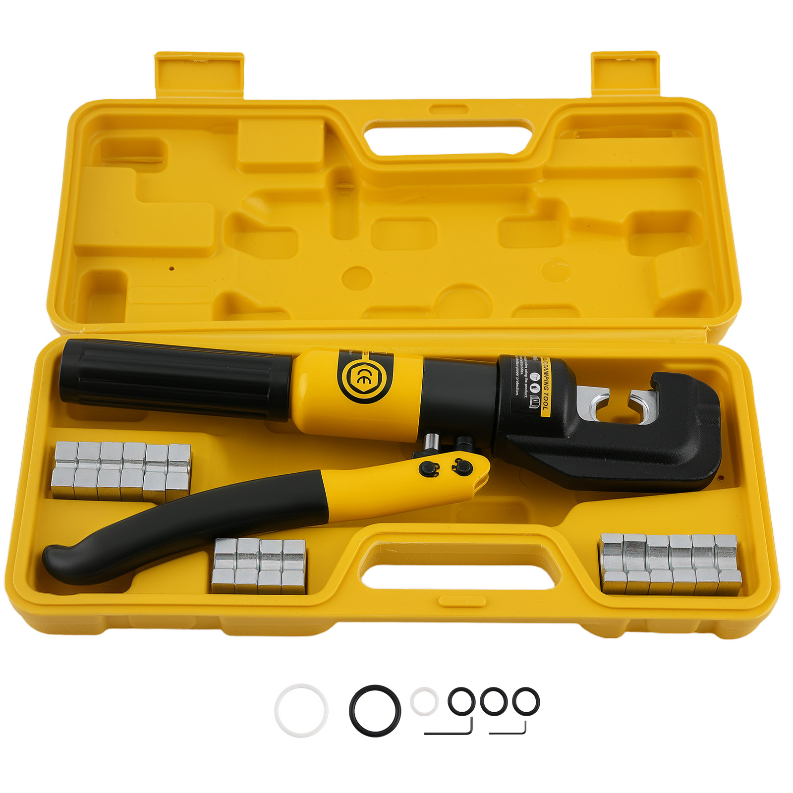 Heavy Duty Hydraulic Crimper Tool Set with 9 Dies for Battery Cable Lug Terminal