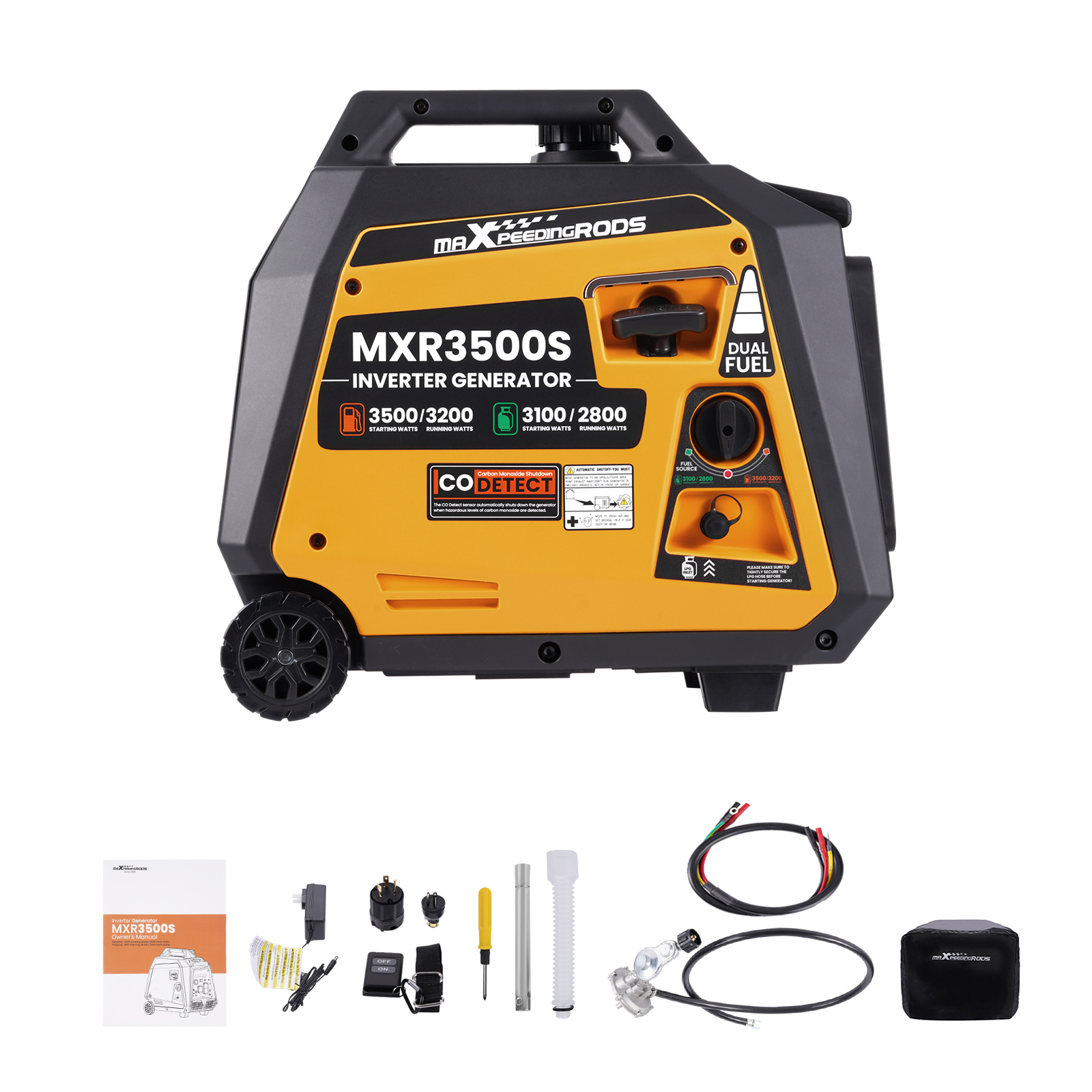 3500 Watt Portable Generator Inverter 3200W Dual Fuel Electric Start for Camping